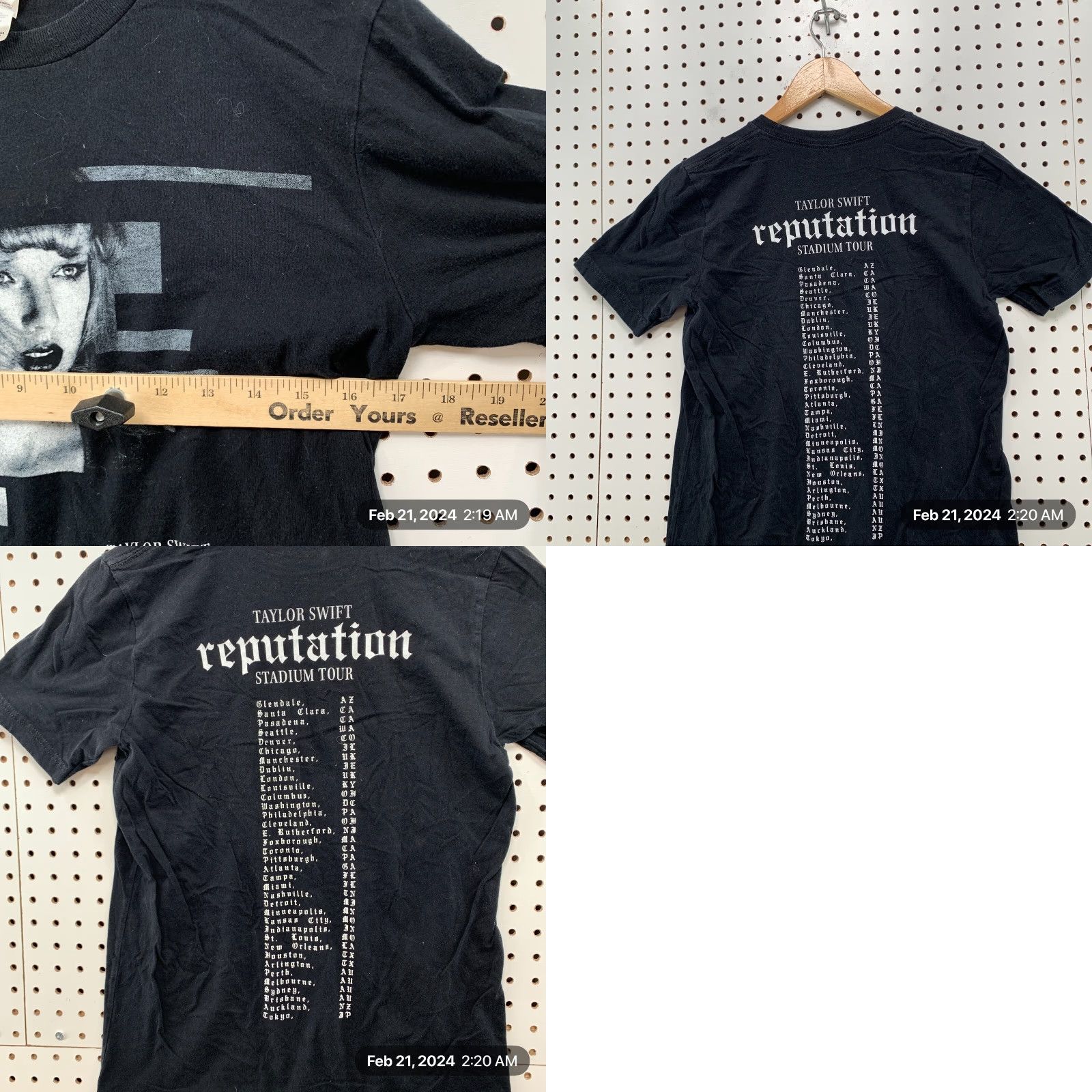 VINTAGE Taylor Swift Reputation Shirt Womens Small Music Pop Tour Concert 17x24.5