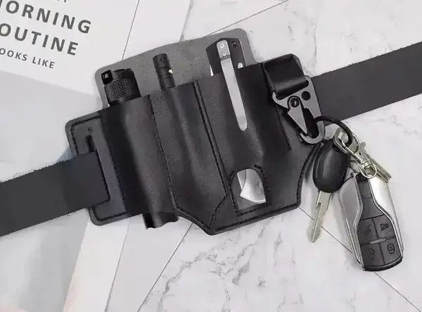 Japanese Brand × Leather Multifunctional Storage Tool Pocket Size ONE SIZE - 3 Thumbnail
