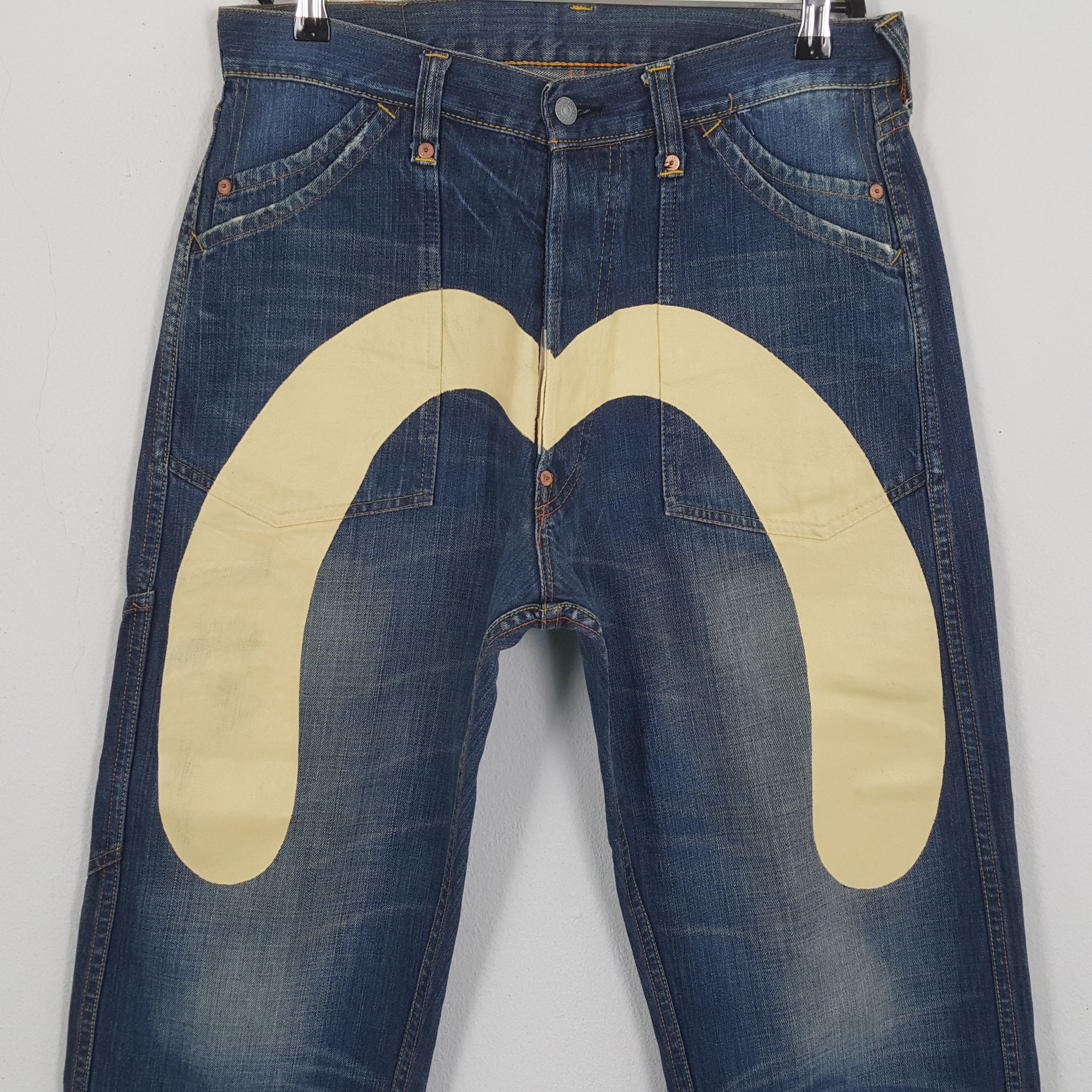 Evisu EVISU Japanese Brand Streetwear Custom Daicock Style Jeans Size US 31 - 2 Thumbnail