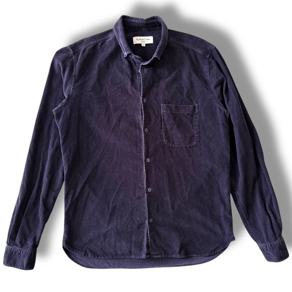 YMC You Must Create Men’s Shirt, Size Small, Corduroy, Deep Blue Size US S / EU 44-46 / 1 - 1 Thumbnail