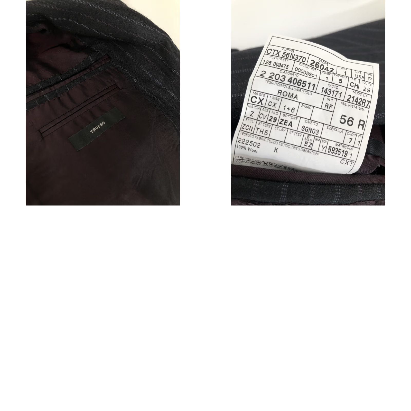 Ermenegildo Zegna ERMENEGILDO ZEGNA TROFEO/ROMA Wool 46R Striped Blazer Jacket - EXCELLENT Blazer Mens 46R Black Red White Size 46R - 8 Thumbnail