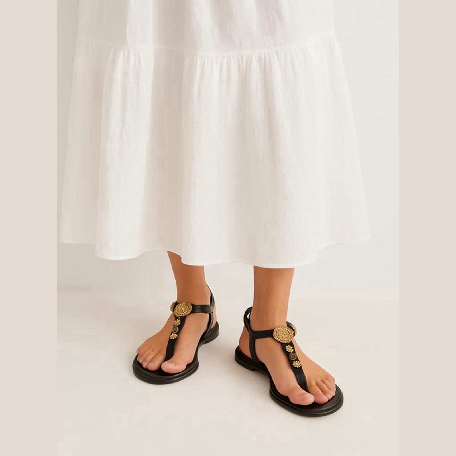 Venus Venus Black Beaded Embellished Sandals Women’s 8.5 Size US 8.5 / IT 38.5 - 1 Thumbnail