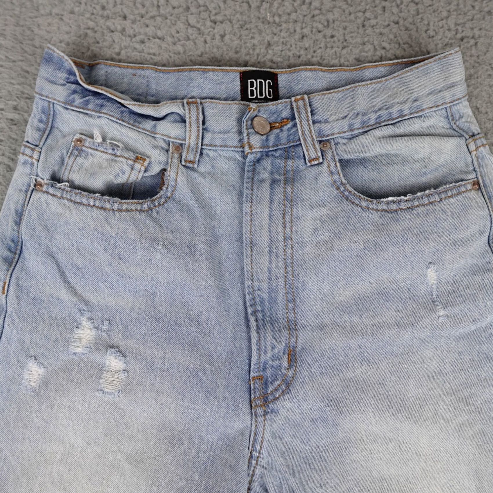 Urban Outfitters Urban Outfitters Jeans Womens 27 Blue High Rise Loose Baggy Distressed BDG Light 90s Grunge Retro Size 27" / US 4 / IT 40 - 4 Thumbnail