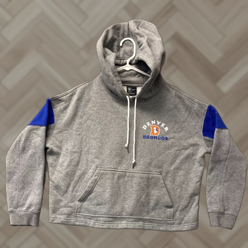 Nike Nike Broncos Sweatshirt Women's L Gray Fleece Hoodie /82-92 Size L / US 10 / IT 46 - 1 Thumbnail