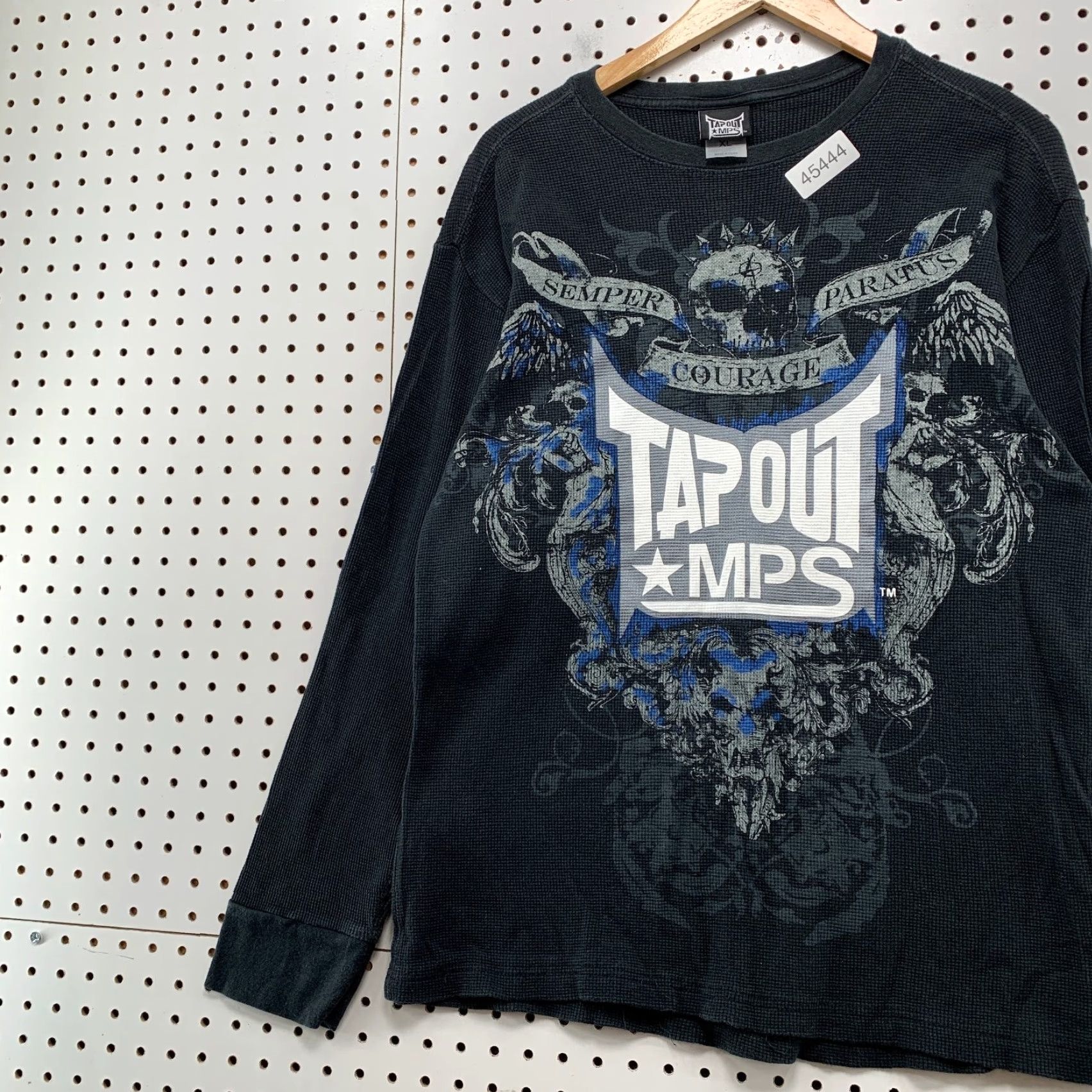 Tapout VINTAGE Tapout MPS Thermal Shirt Mens XL Black Skull Goth Long Sleeve Size US XL / EU 56 / 4 - 4 Thumbnail