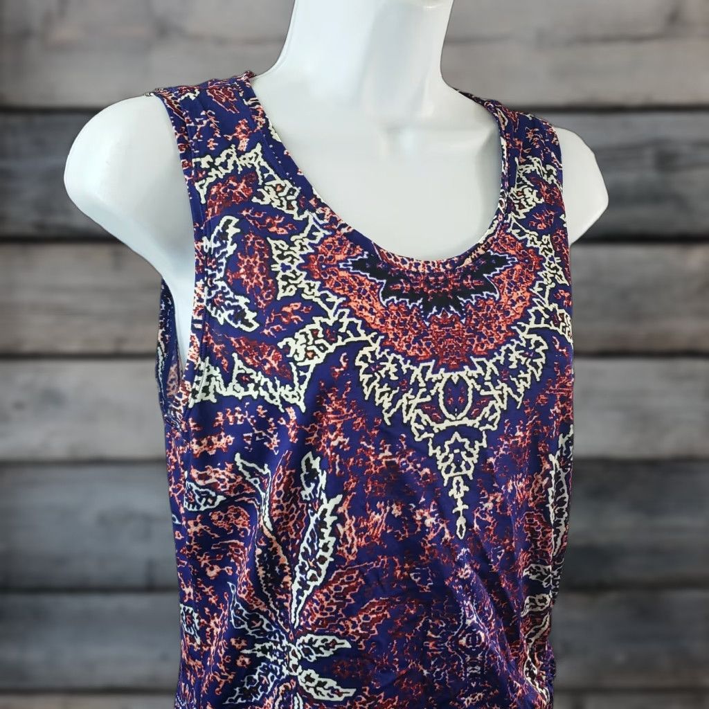 Athleta Athleta Tank Top Womens Sz Medium Multicolor Cinched Side Scoop Neck Sleeveless Activewear Size M / US 6-8 / IT 42-44 - 1 Thumbnail