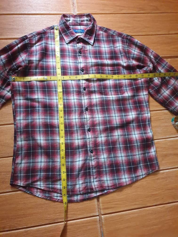 Japanese Brand Navy Checkered Japanese style harajuku flannel shirt Size US L / EU 52-54 / 3 - 6 Thumbnail