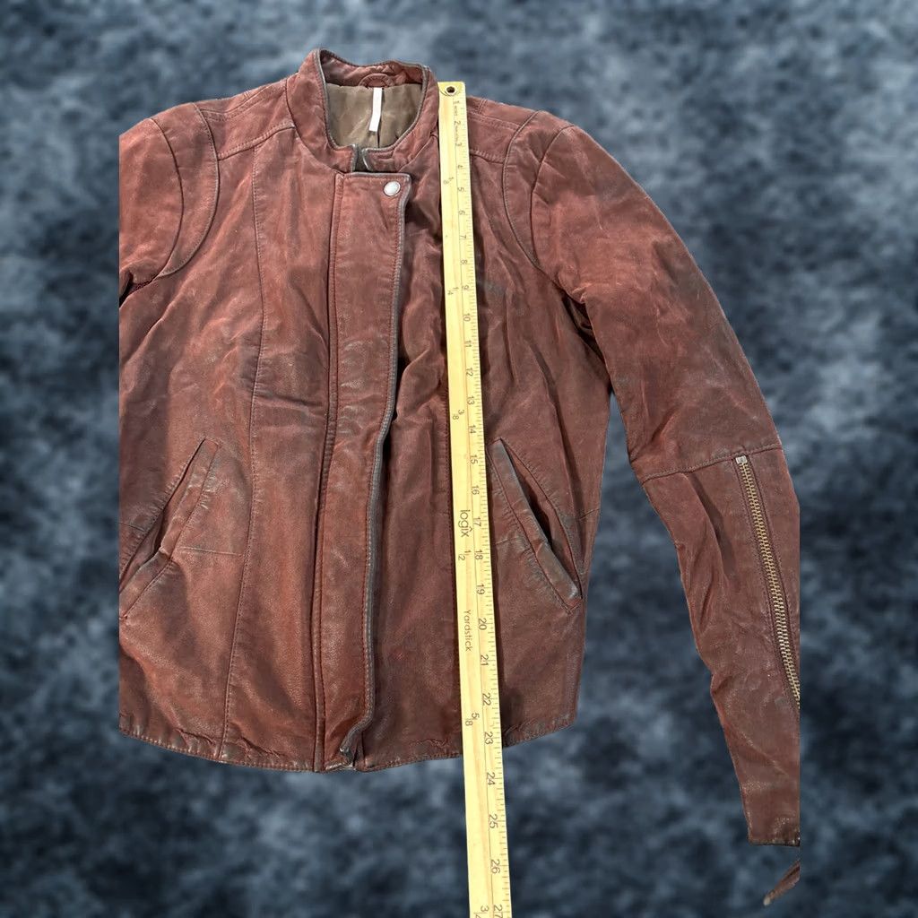 Free People Free People Jacket Moto Red 10 Women Knit Faux Suede Lining Faux Suede Side Panels Size 10 Women’s Motorcycle Red Free People Jacket Size L / US 10 / IT 46 - 1 Thumbnail