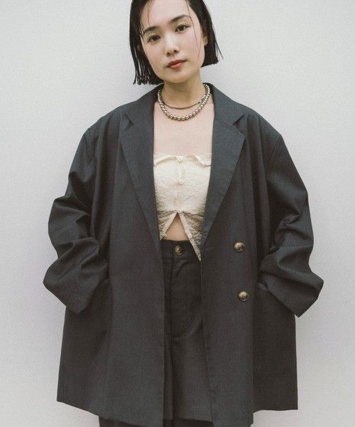 Japanese Brand Hanne X Mikako Blazer Oversize Grey Colour (Fit L) Size L / US 10 / IT 46 - 1 Thumbnail