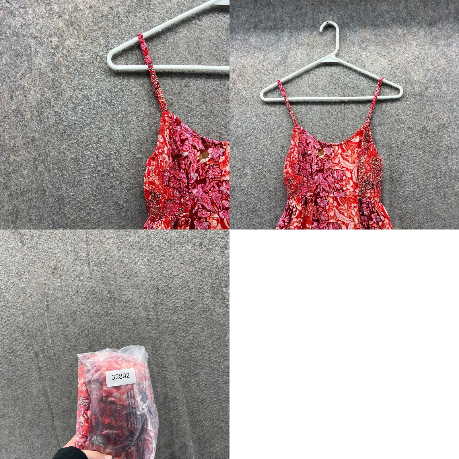 Free People VINTAGE? No. Free People Dress Womens XS Red Pink Floral Boho Maxi Spaghetti Straps Pencil Size XS / US 0-2 / IT 36-38 - 8 Thumbnail