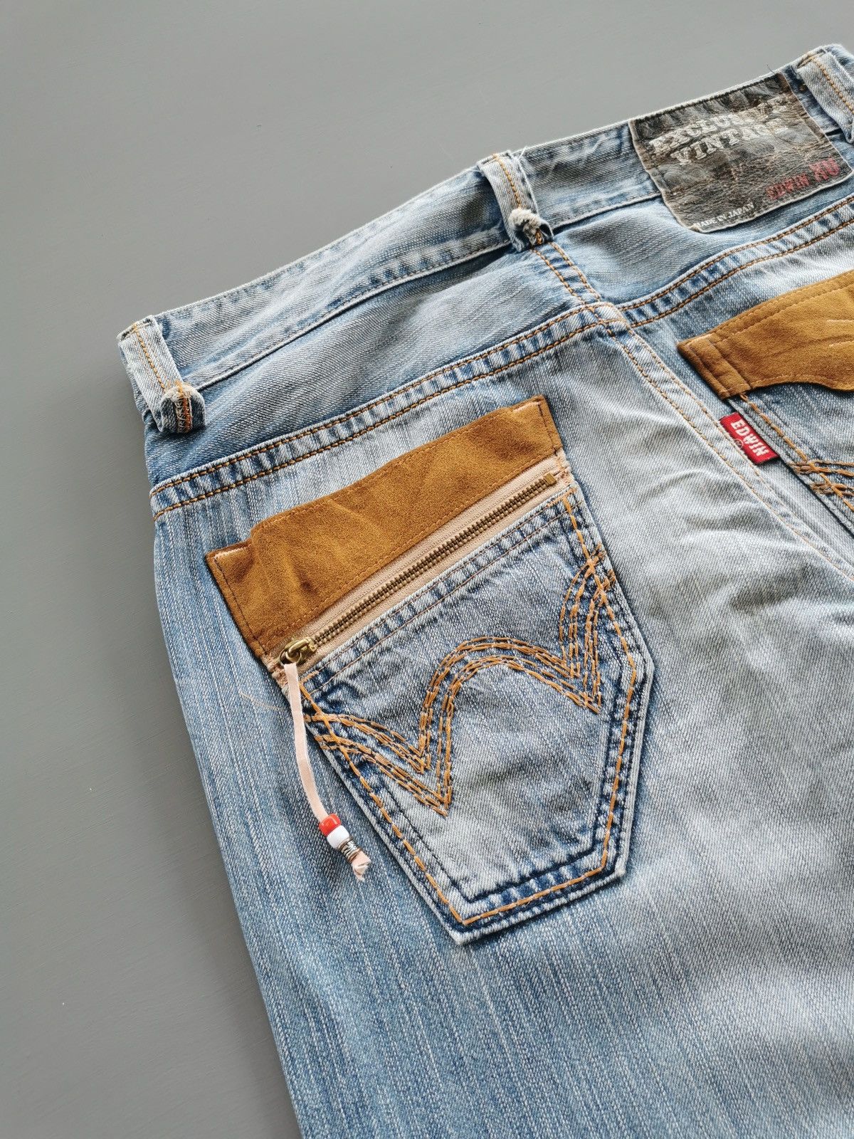 Edwin Edwin 423XVS Light Blue Distressed Denim Jeans Size US 34 / EU 50 - 9 Thumbnail