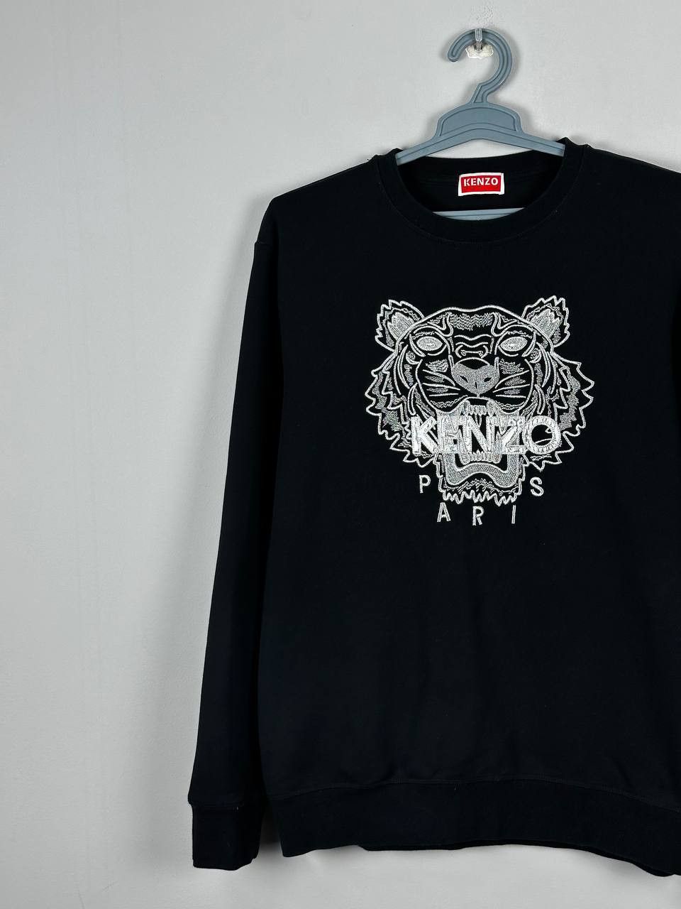Kenzo Kenzo Paris Black Big Logo Silver Tiger Sweatshirt Size US L / EU 52-54 / 3 - 2 Thumbnail