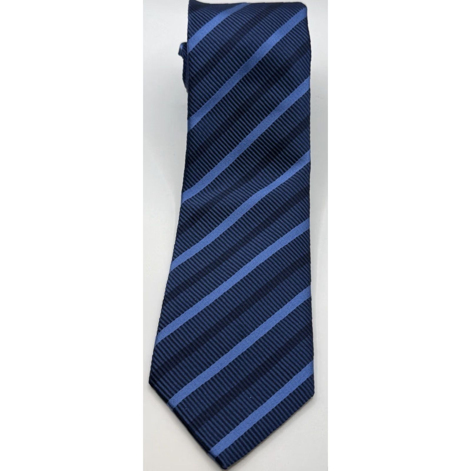 Vintage Robert Jensen Tie Men Silk Cotton Striped Made in Italy Size ONE SIZE - 2 Thumbnail