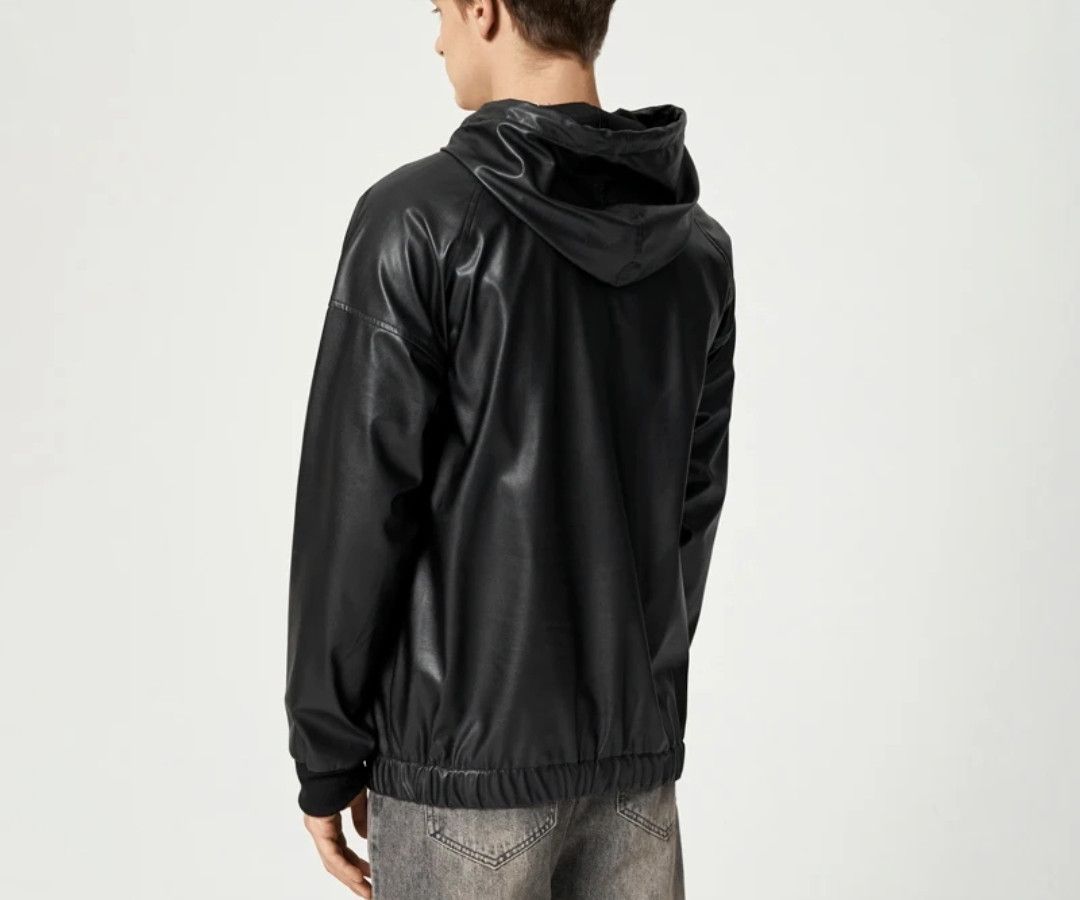 Vintage Reflective PU Leather Hooded Hoodies Size US S / EU 44-46 / 1 - 7 Thumbnail