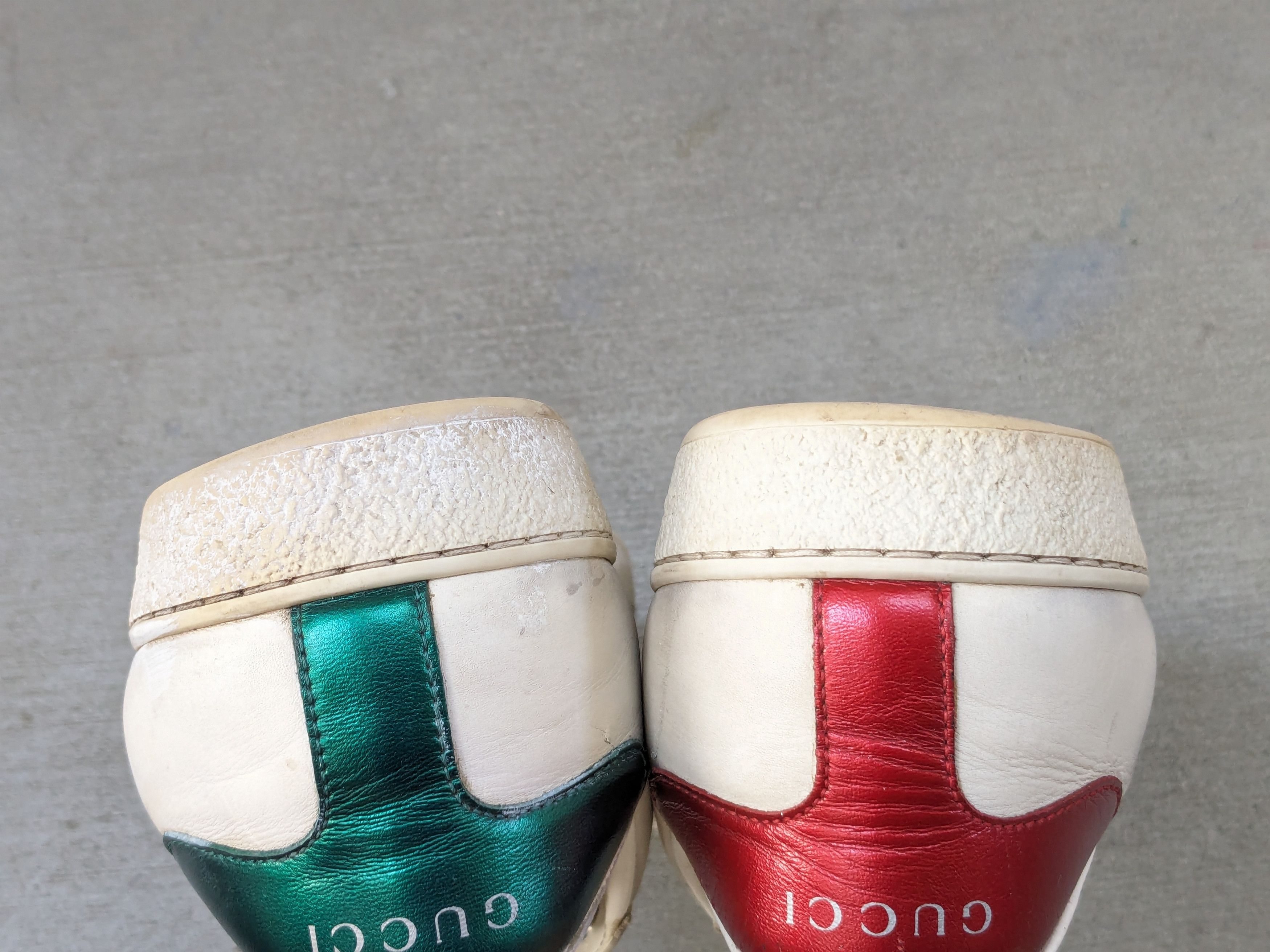 Gucci Gucci Ace Sneakers White 9 Distressed Low Tops Leather Size US 9 / EU 42 - 22 Thumbnail