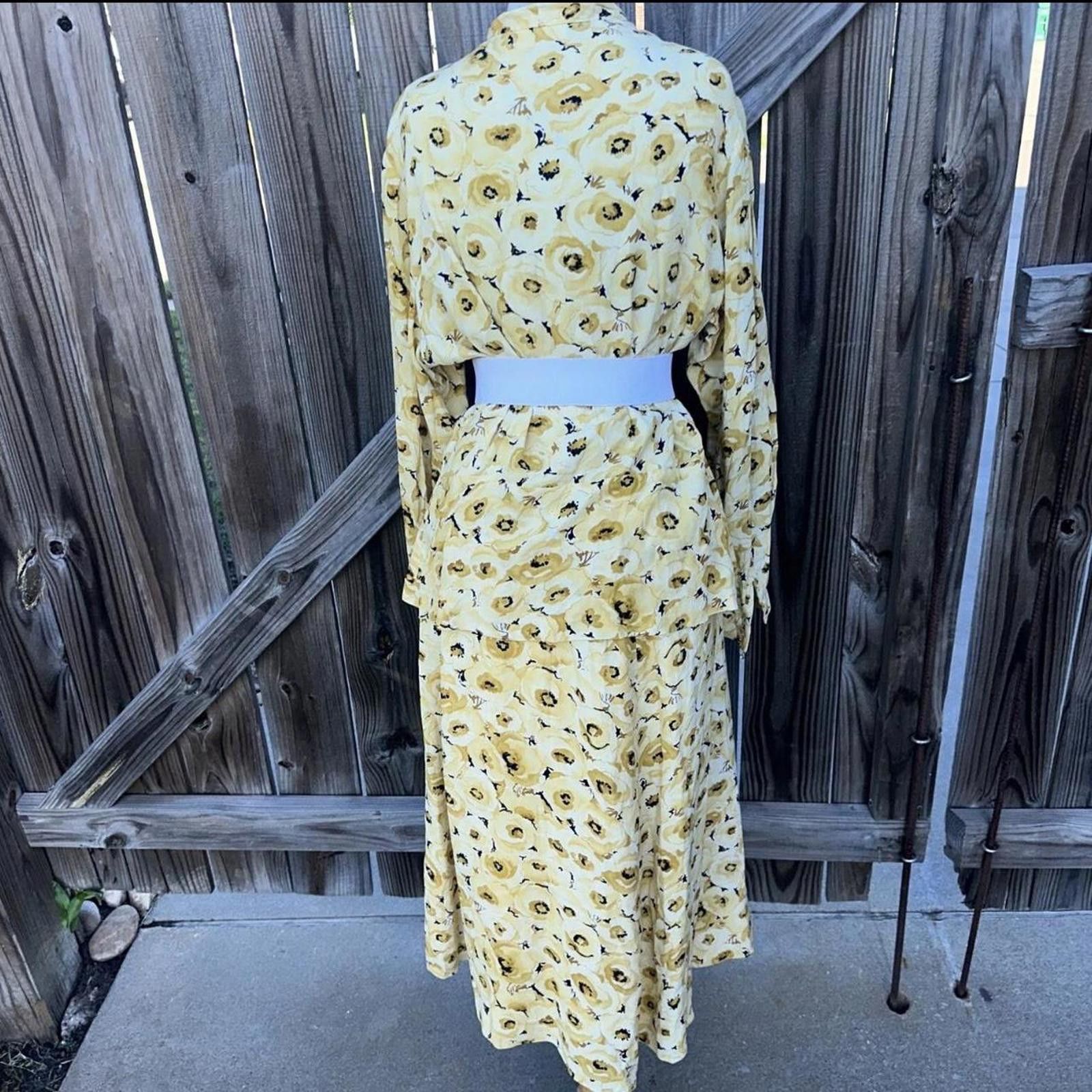 Evan Picone Evan-Picone Blouse Skirt Set Floral Size Large Size 32" / US 10 / IT 46 - 3 Thumbnail