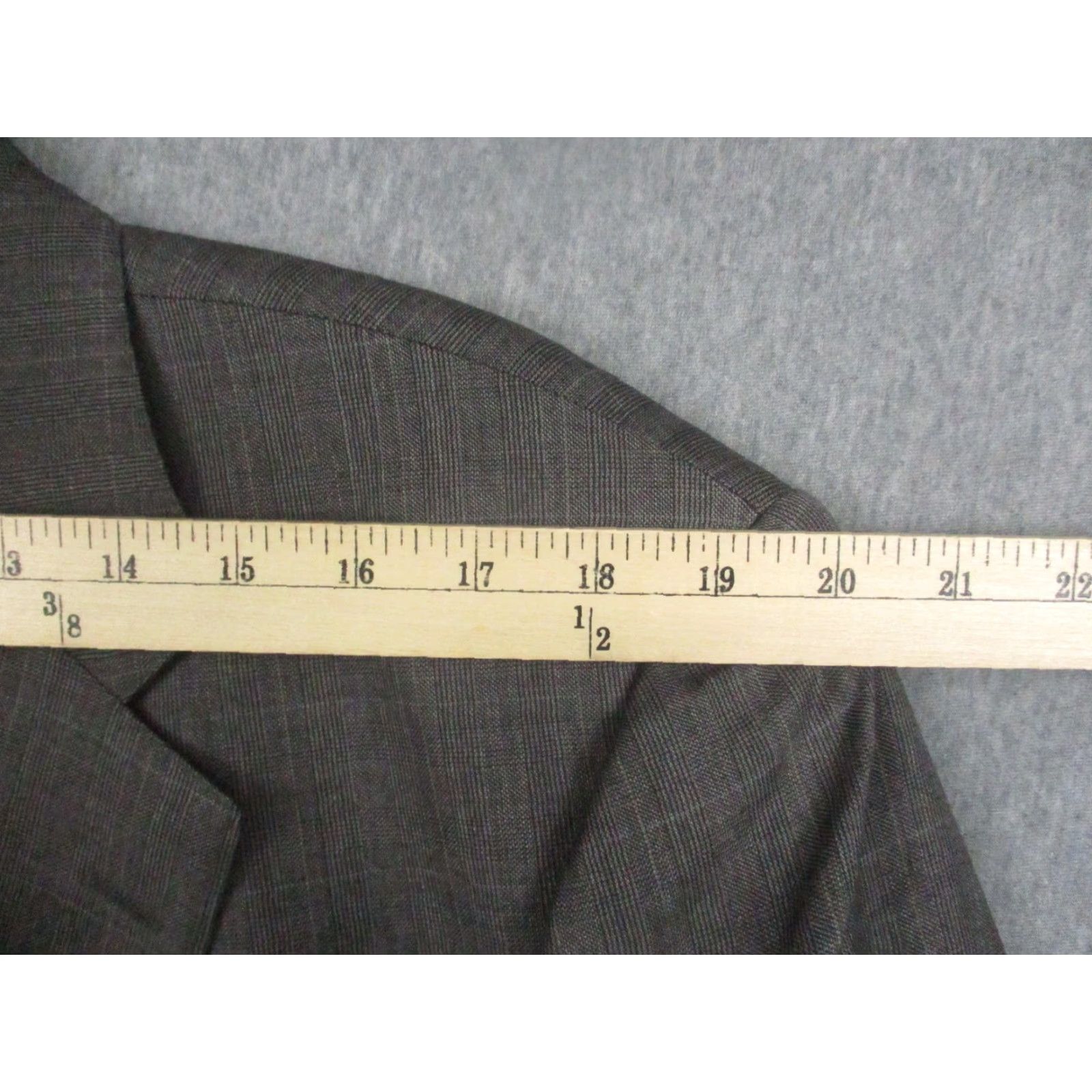 Brooks Brothers VINTAGE Brooks Brothers Sport Coat Two-Button Wool Gray Plaid 43R Men’s Regular Brown Notch Lapel Size 46R - 6 Thumbnail