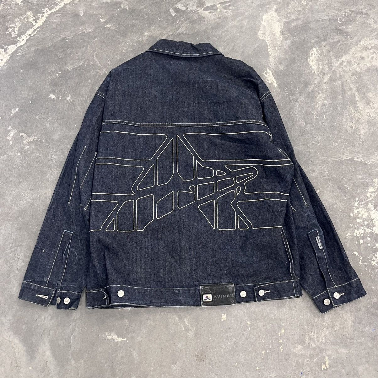 Avirex × Vintage RARE Avirex Embroidered Stitched Denim Work Jacket Disel XL Size US XXL / EU 58 / 5 - 5 Thumbnail