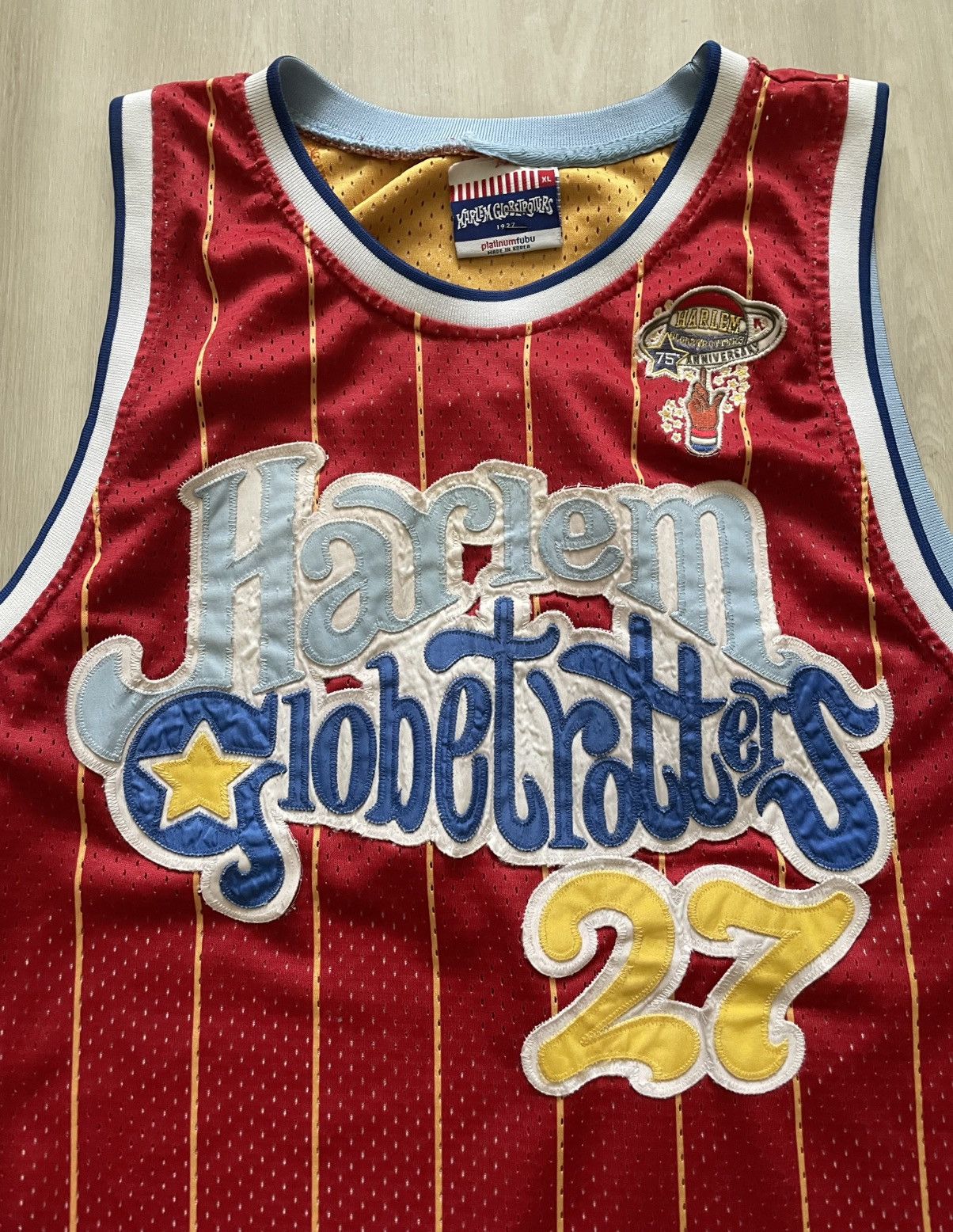 Fubu Vintage Harlem Globetrotters 75th Ann. Platinum Fubu #27 XL Size US XL / EU 56 / 4 - 4 Thumbnail