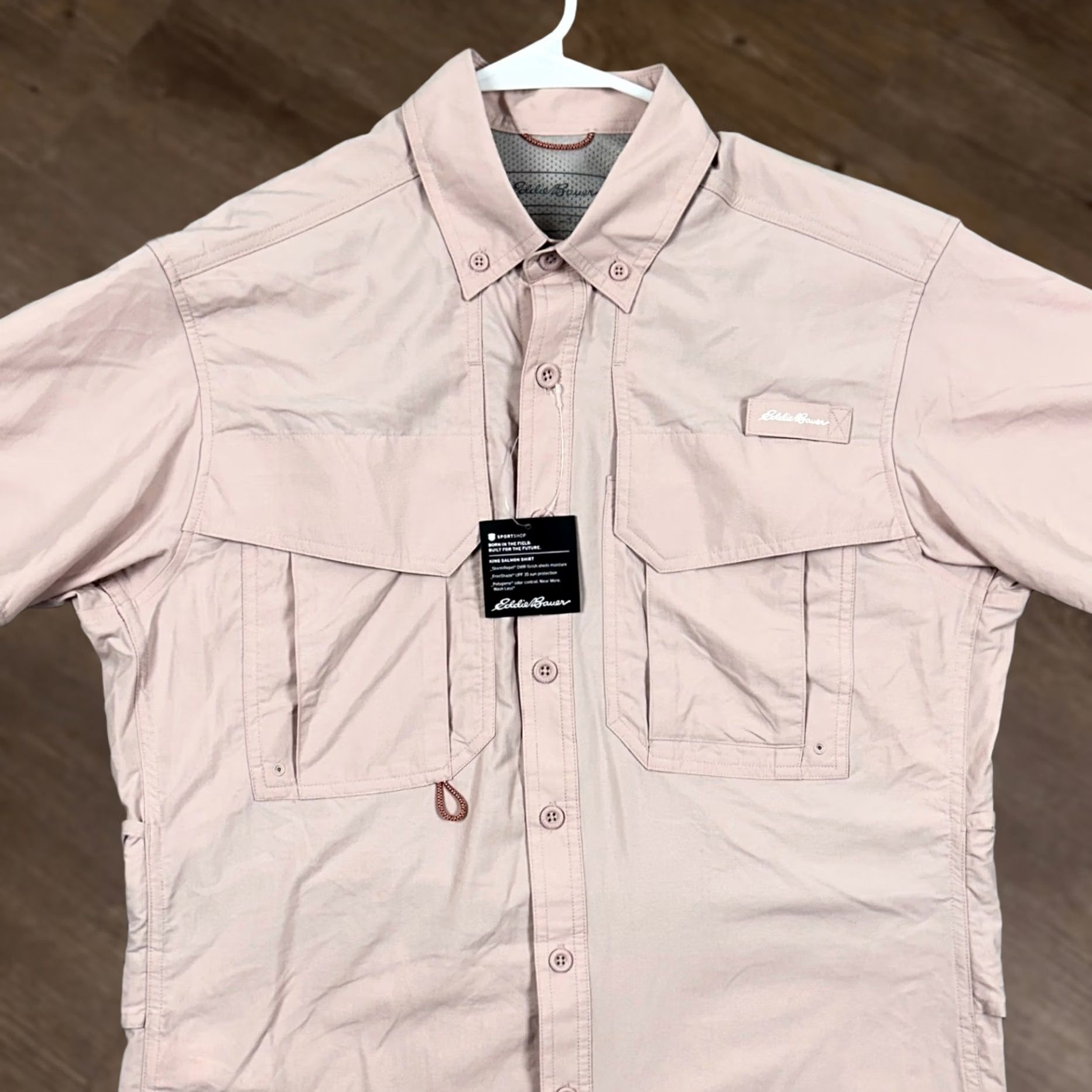 Eddie Bauer Eddie Bauer King Salmon Nylon Shirt Hiking Men Small Pale Pink Vented Sport NEW Size US S / EU 44-46 / 1 - 1 Thumbnail