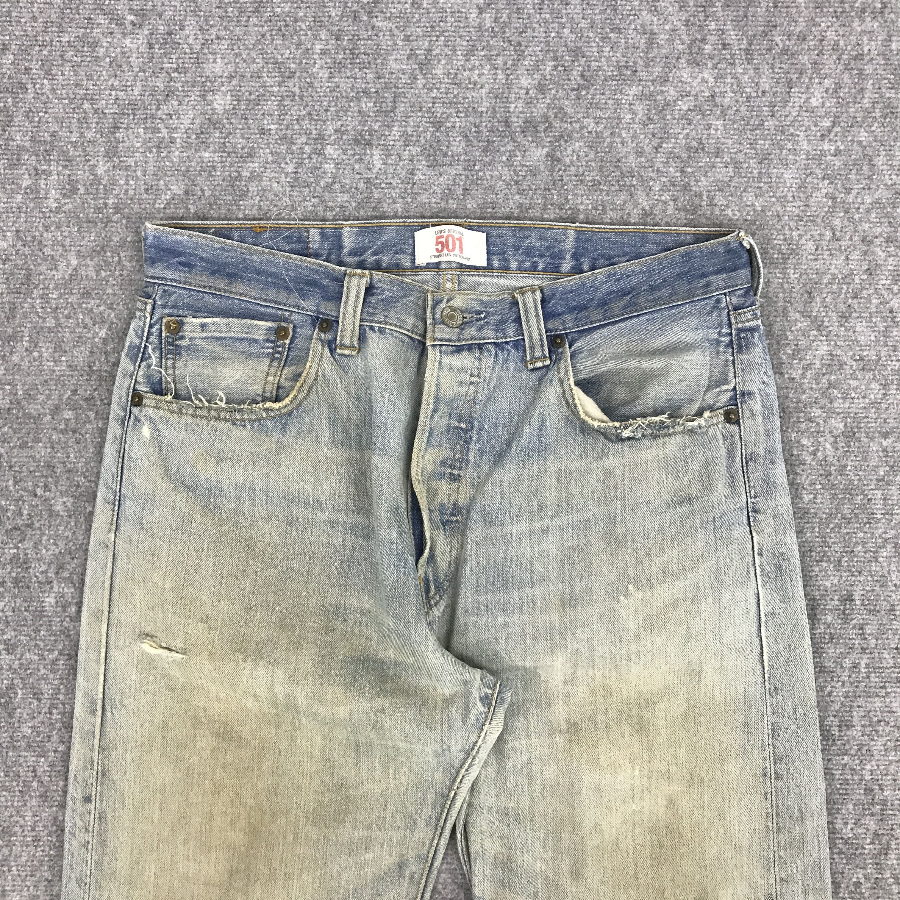 Levi's × Levi's Vintage Clothing LEVI'S 501 DISTRESSED DENIM JEANS PANTS Size US 32 / EU 48 - 3 Thumbnail