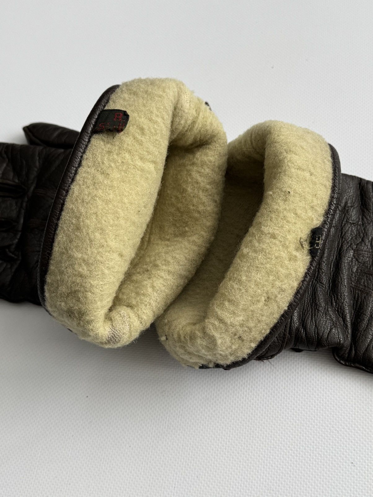 Vintage 1960s Vintage European Motorcycle Brown Leather Gloves Size ONE SIZE - 8 Thumbnail