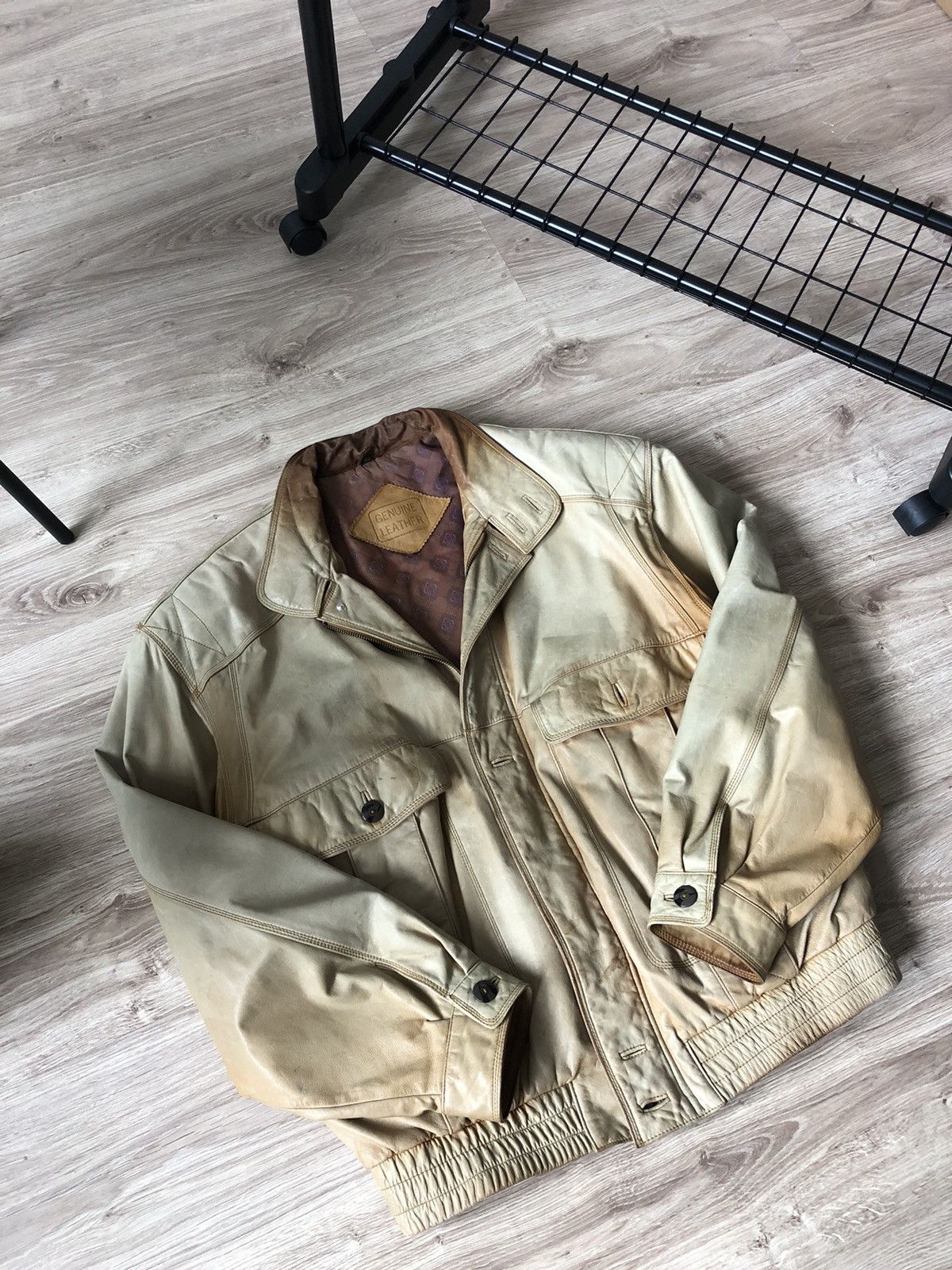 Vintage Vintage 90s Redskins Style Leather Jacket Size US L / EU 52-54 / 3 - 3 Thumbnail