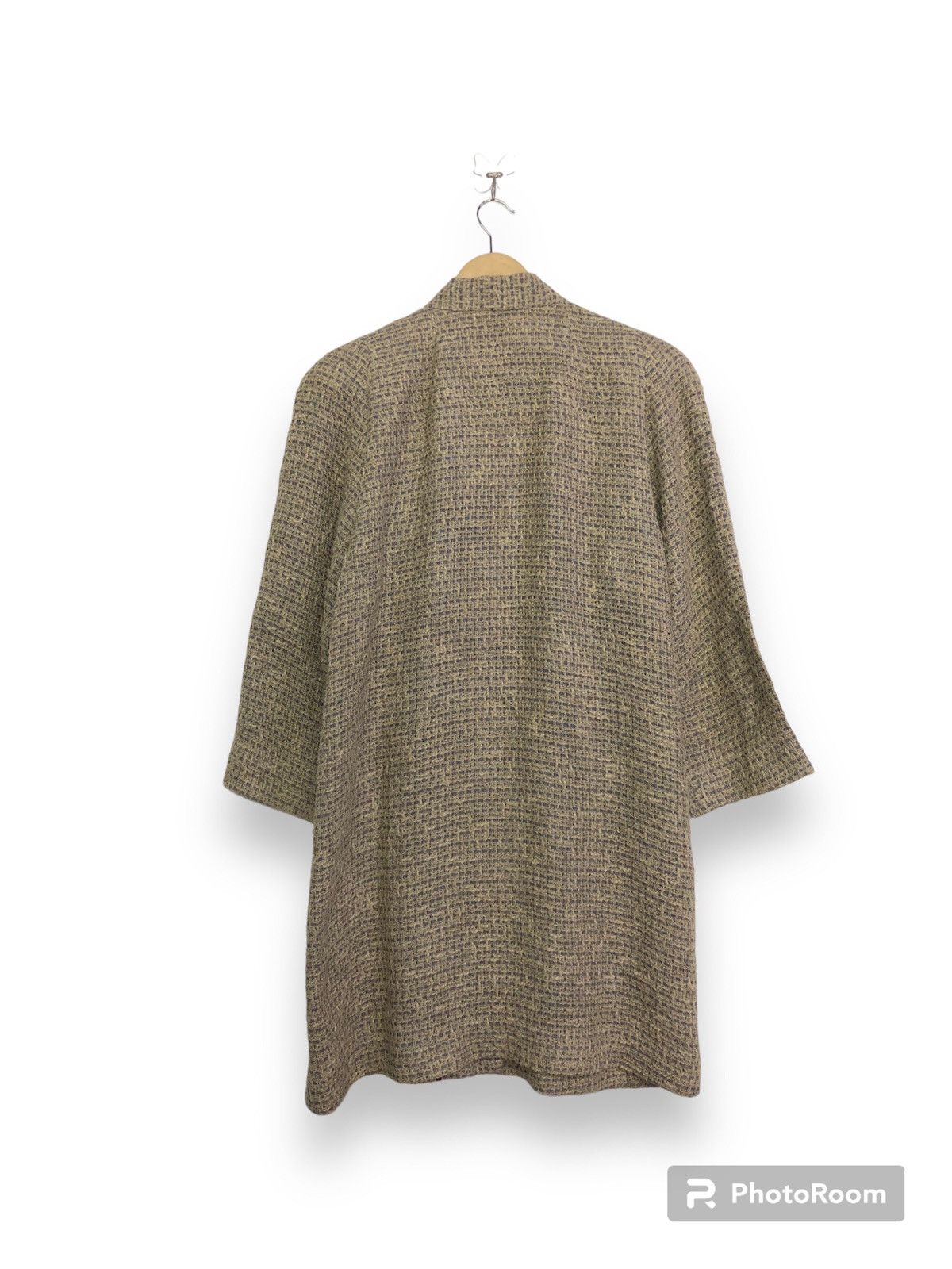 Japanese Brand × Smartwool Fancy Worsted Smart Wool Design Long Coat Jacket Size US M / EU 48-50 / 2 - 2 Thumbnail