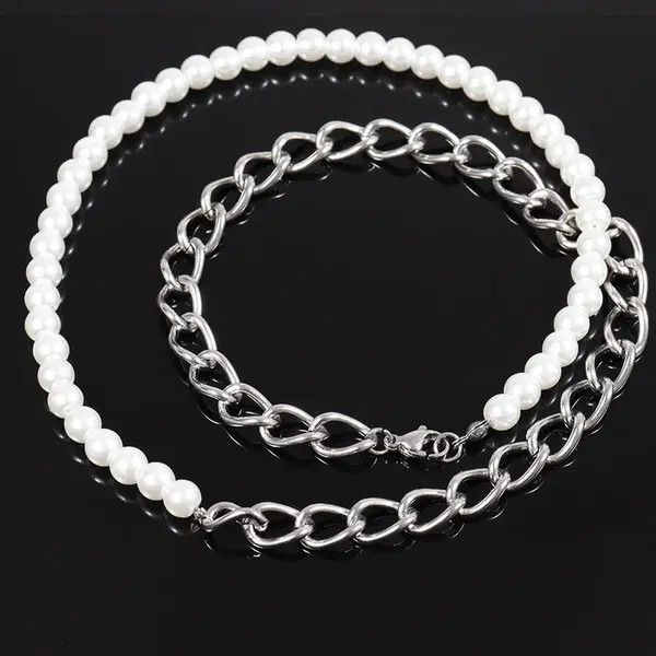 Other Imitation Pearl Chain Men Necklace Size ONE SIZE - 2 Thumbnail