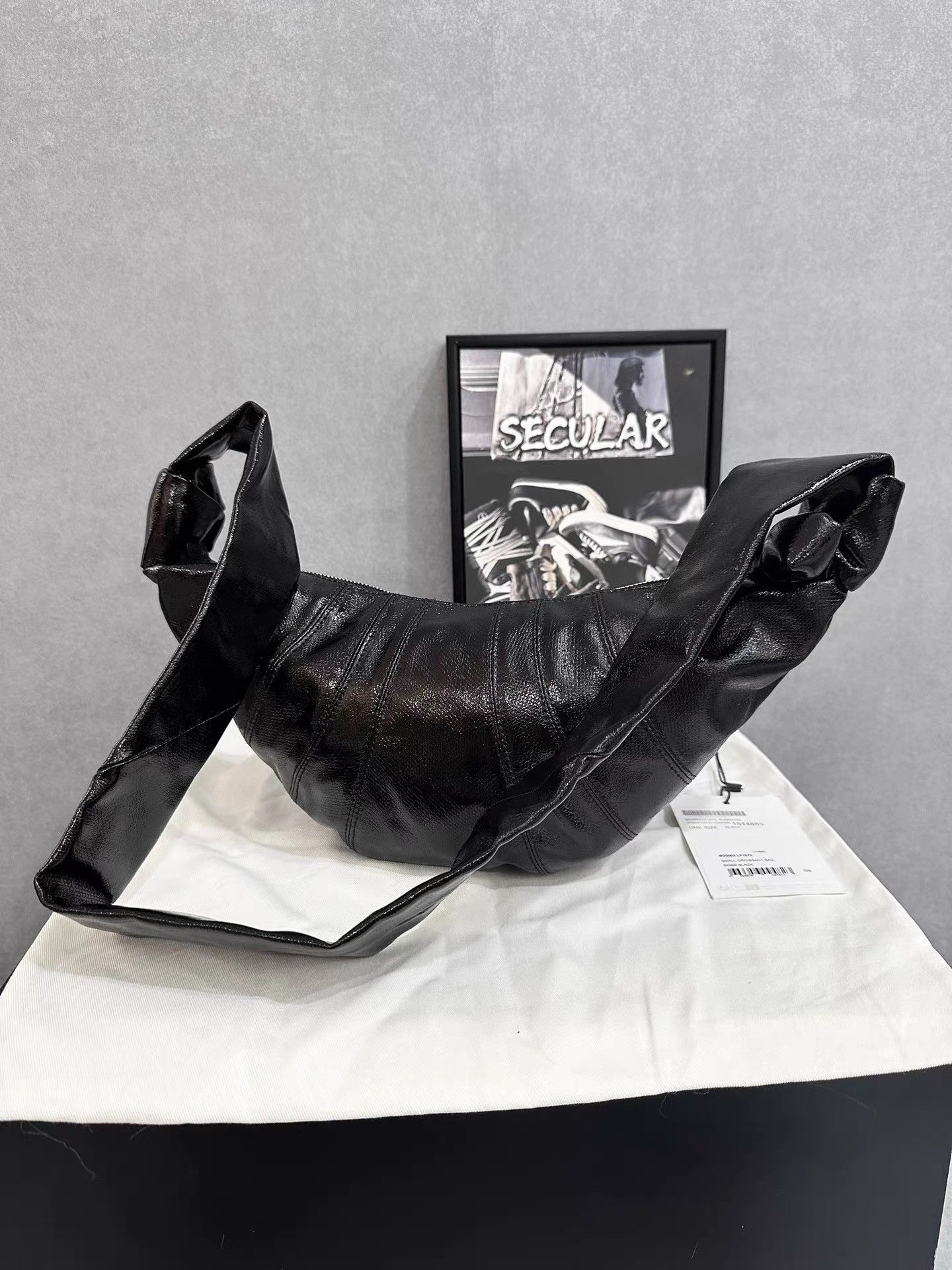 Lemaire LEMAIRE Small Coated Black Croissant Bag K34 Size ONE SIZE - 2 Thumbnail