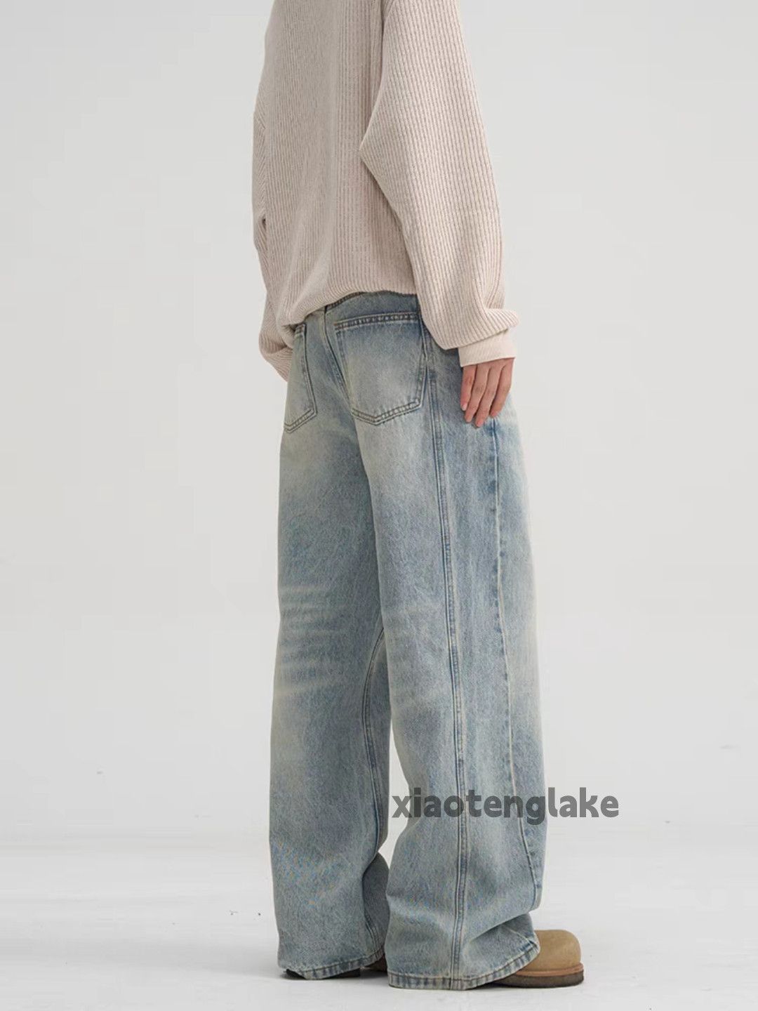 Jean × Vintage washed faded loose baggy skate hiphop jeans Size US 32 / EU 48 - 2 Thumbnail