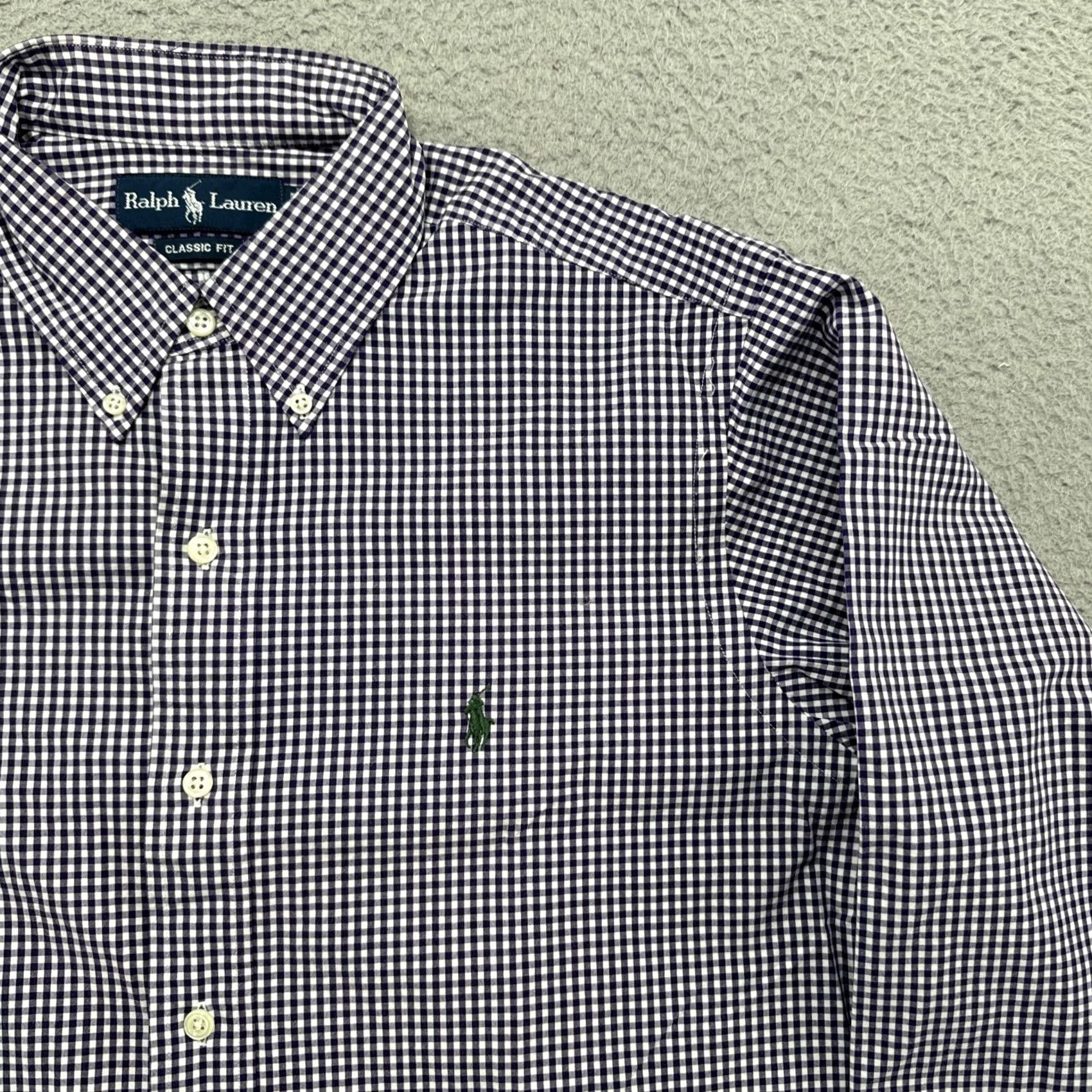 Ralph Lauren VTG Ralph Lauren Shirt Long Sleeve Button-Down Plaid Purple Classic Fit M Size US M / EU 48-50 / 2 - 2 Thumbnail