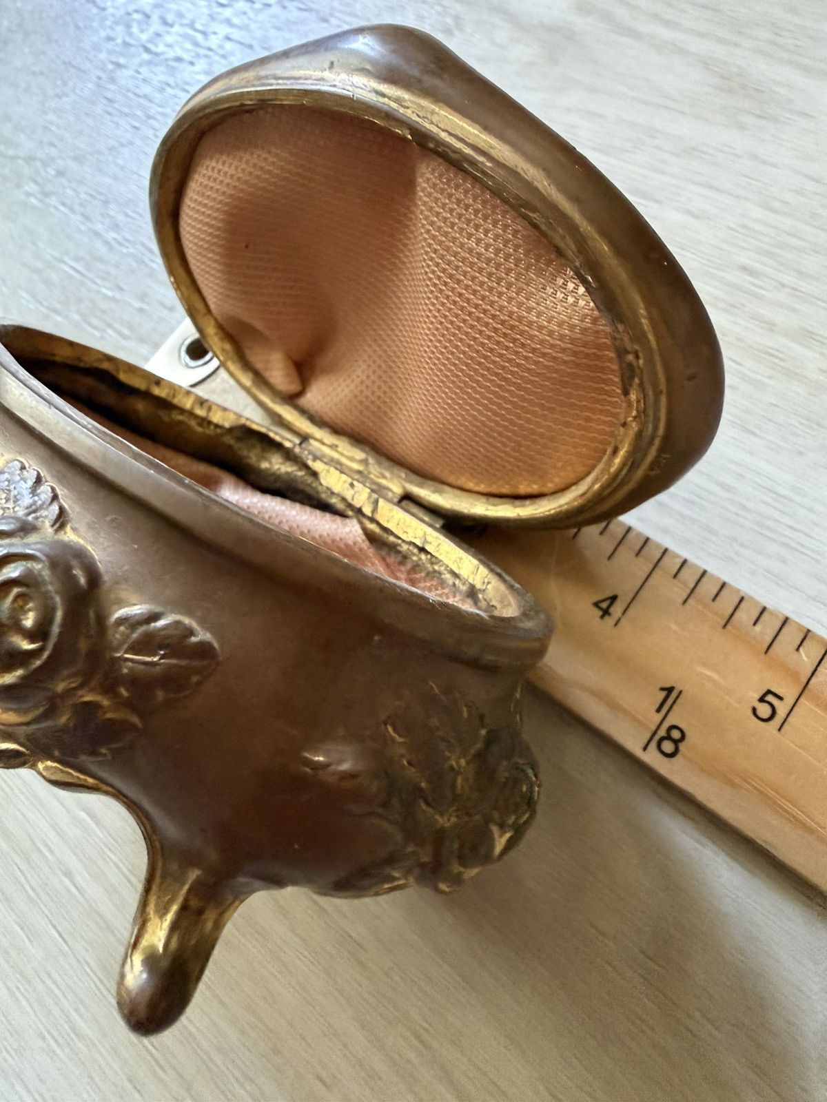 Vintage Antique Rose Jewelry Casket Victorian Deco Brass Size ONE SIZE - 7 Thumbnail