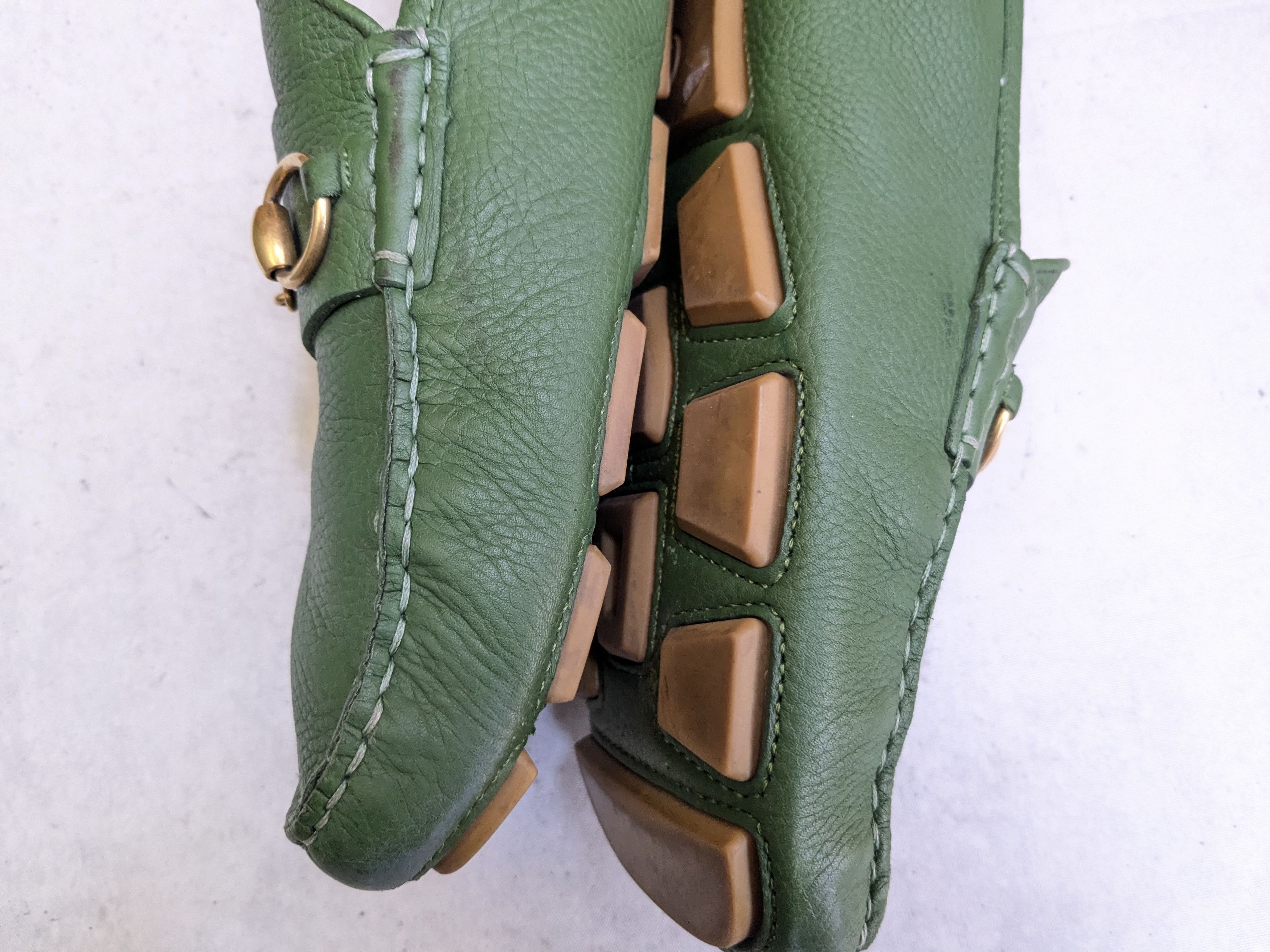 Gucci Gucci Horsebit driving loafers green 12.5 leather Size US 12.5 / EU 45-46 - 9 Thumbnail