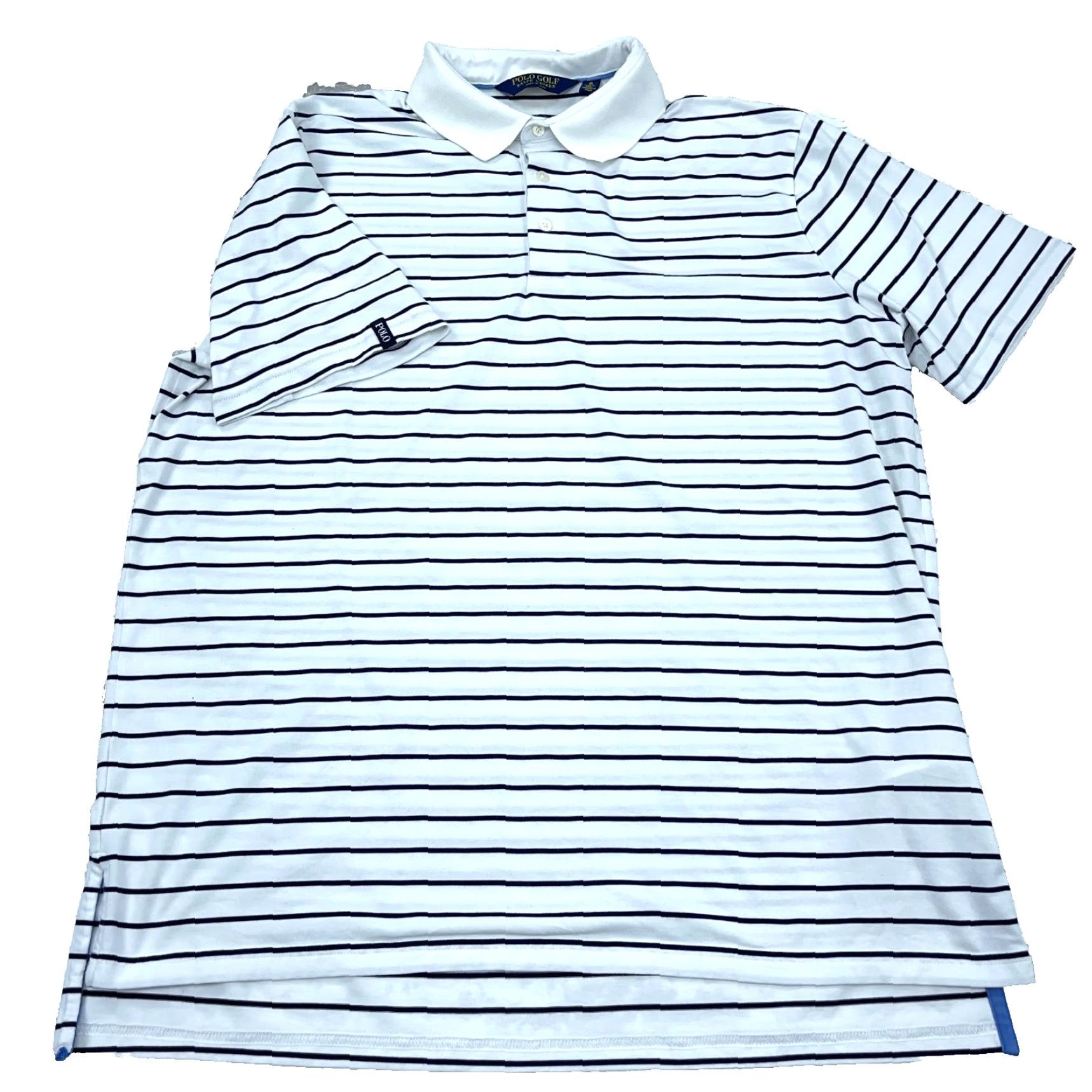 Ralph Lauren Ralph Lauren Polo Shirt Men XL White Blue Striped Soft Touch Golf Wicking Adult Polo Golf Shirt Men XL White Striped Size US XL / EU 56 / 4 - 2 Thumbnail