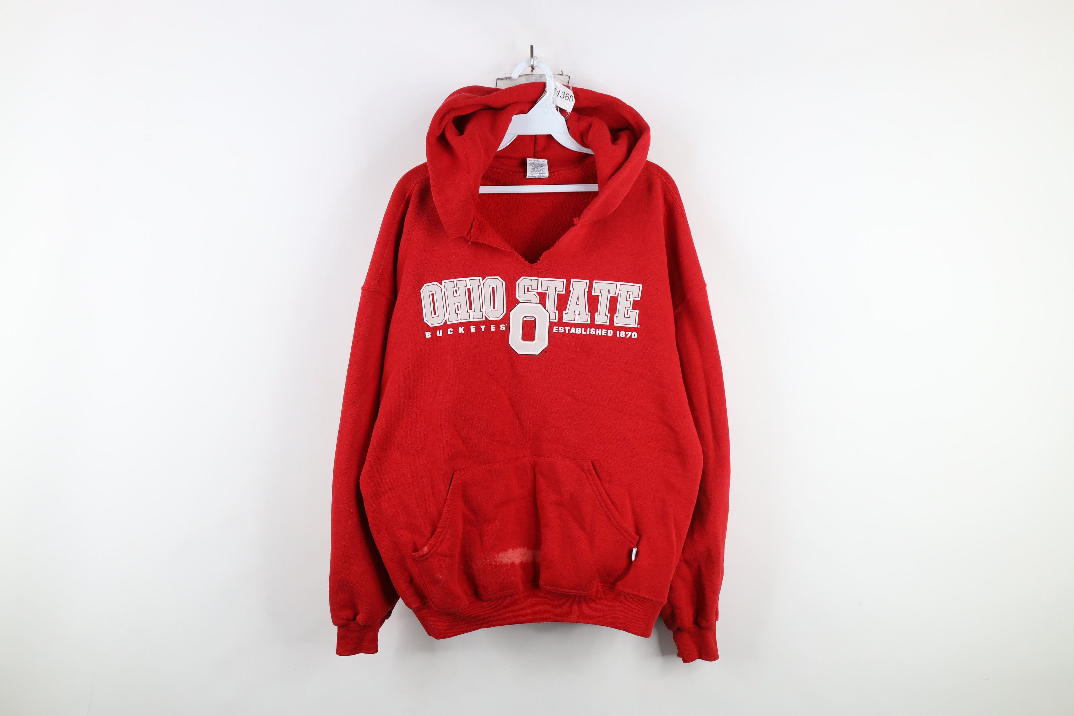 Russell Athletic × Vintage Vintage 90s Russell Athletic Ohio State University Hoodie Size US XL / EU 56 / 4 - 1 Thumbnail