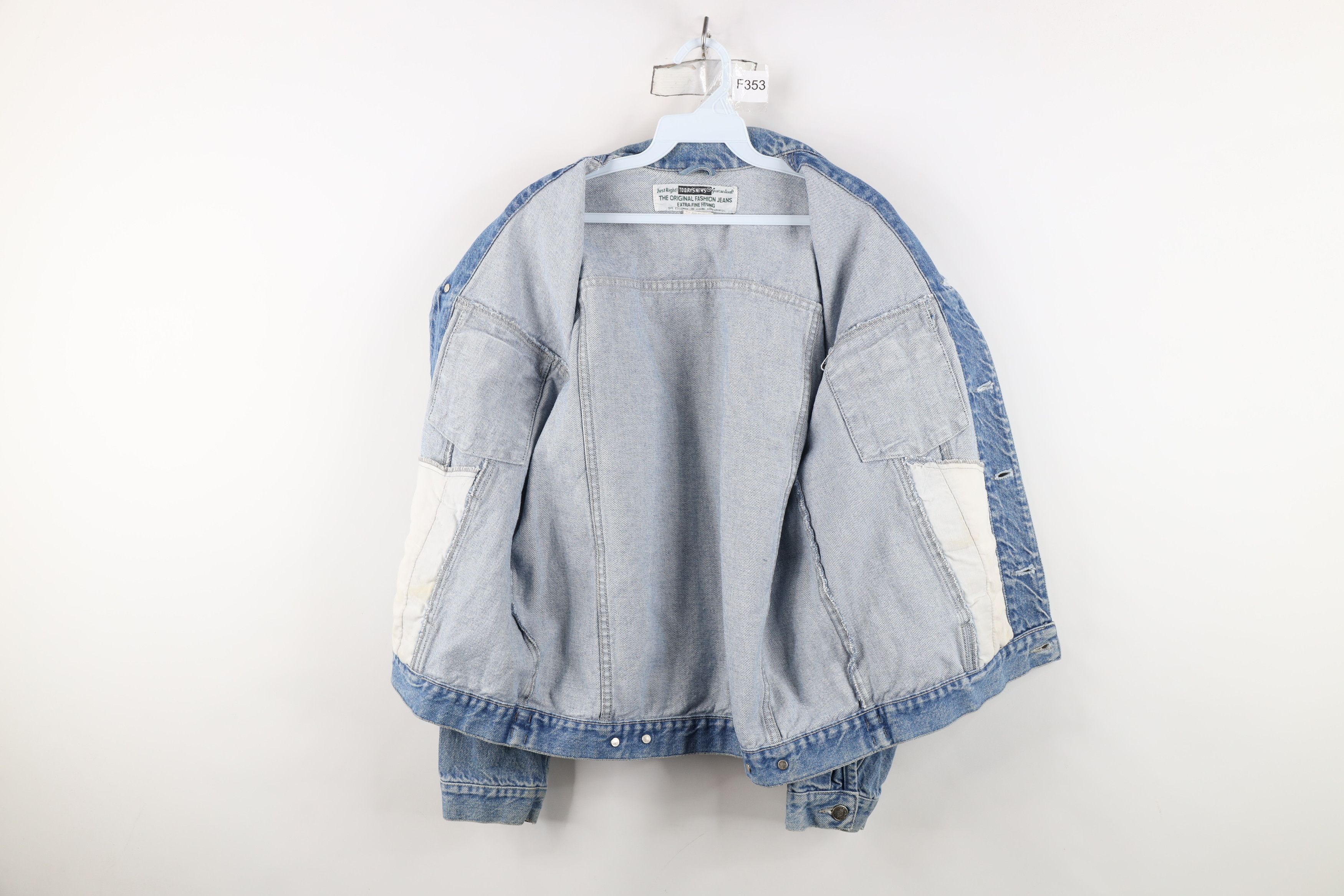 Vintage Vintage 90s Streetwear Denim Jean Trucker Jacket Blue Cotton Size US S / EU 44-46 / 1 - 9 Thumbnail
