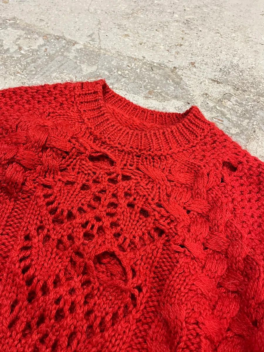 Maison Margiela AW2016 Maison Margiela Deconstructed Perforated Red Sweater Size XS / US 0-2 / IT 36-38 - 5 Thumbnail