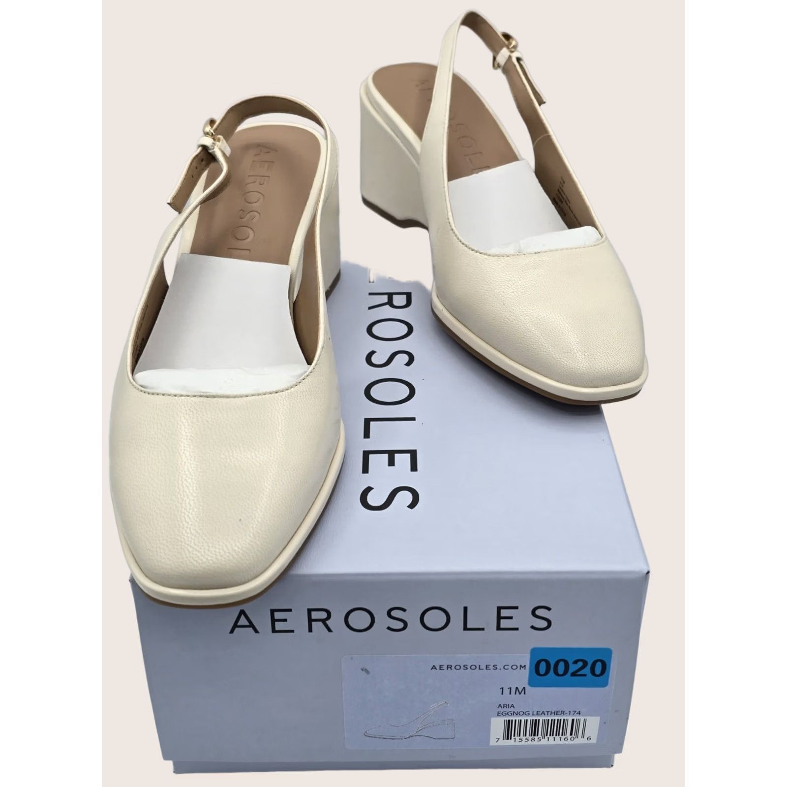 Vintage Aerosoles Aria Women's Heels Eggnog Leather Size 11 M Size US 11 / IT 41 - 1 Thumbnail