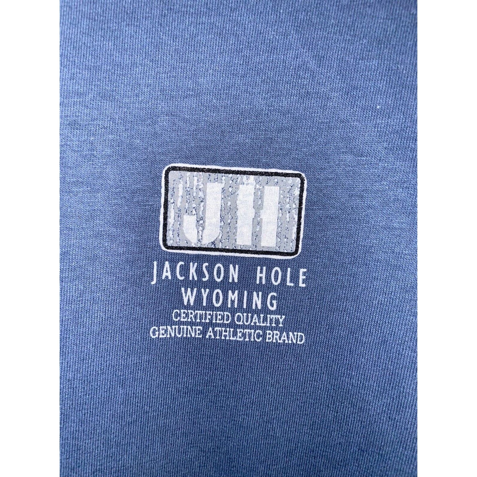 Anvil Vintage Jackson Hole Shirt WY Wyoming Blue Tee VTG 90s Large Size US L / EU 52-54 / 3 - 3 Thumbnail