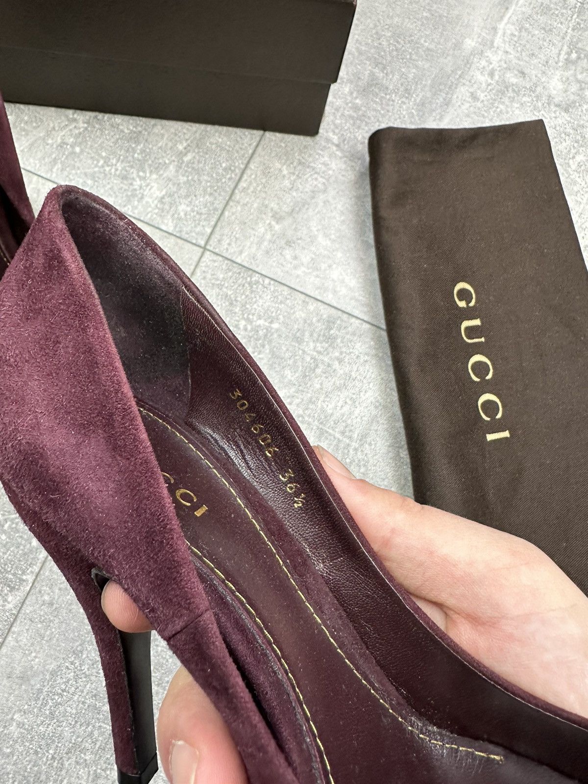 Women’s Burgundy Kid Scamosciato Gucci Shoes