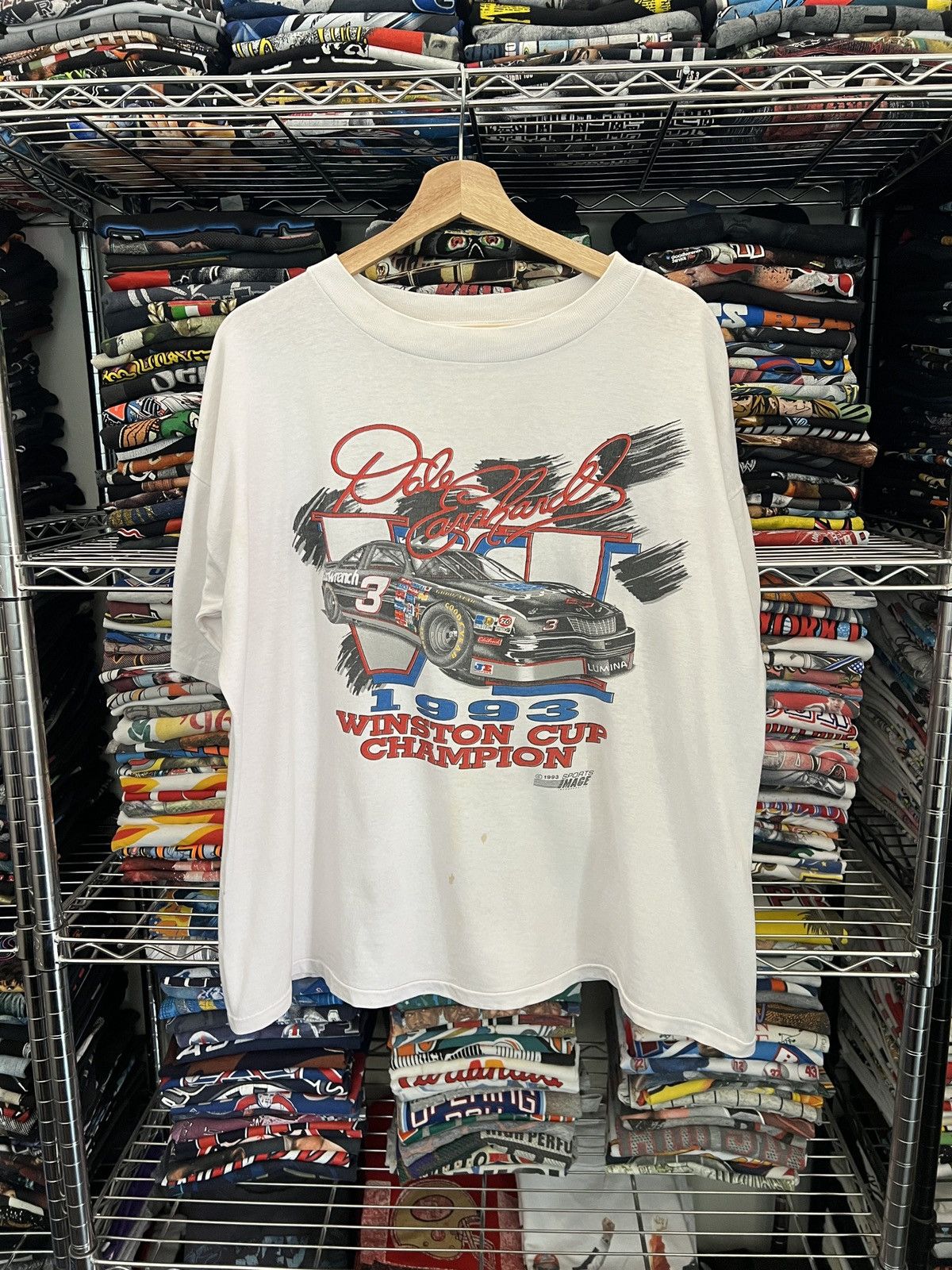 NASCAR 1993 Dale Earnhardt Winston Cup Champion Single Stitch Tee Size US XL / EU 56 / 4 - 1 Thumbnail