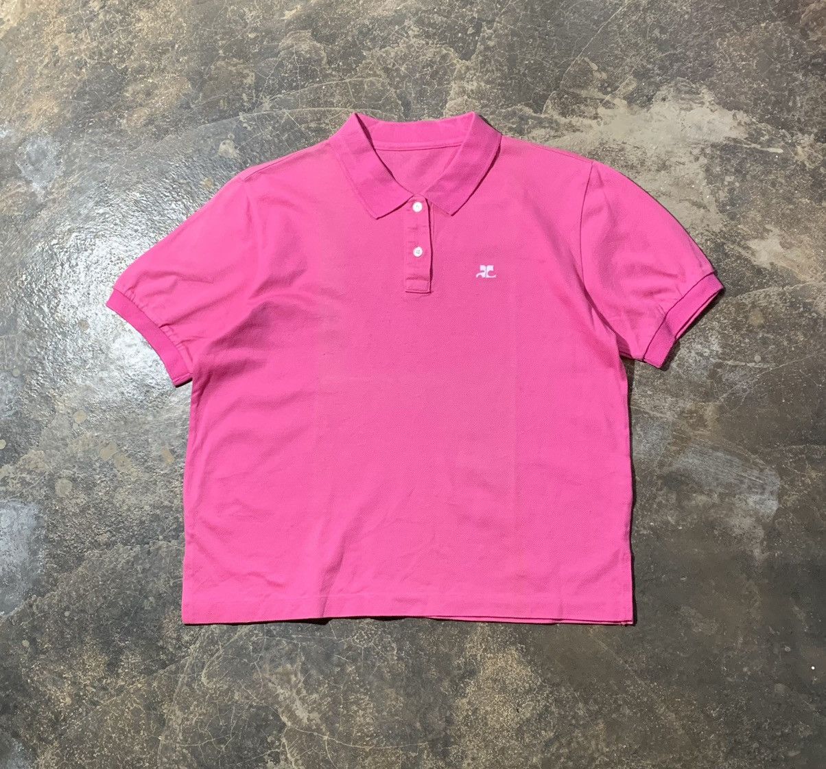 Courreges Vintage Courreges crop polo tee Size S / US 4 / IT 40 - 1 Thumbnail