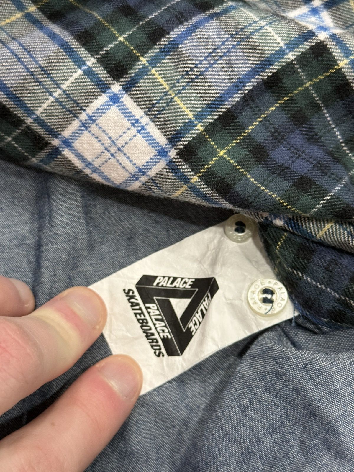 Palace Palace Check Panel Chambray Shirt Size US L / EU 52-54 / 3 - 9 Thumbnail
