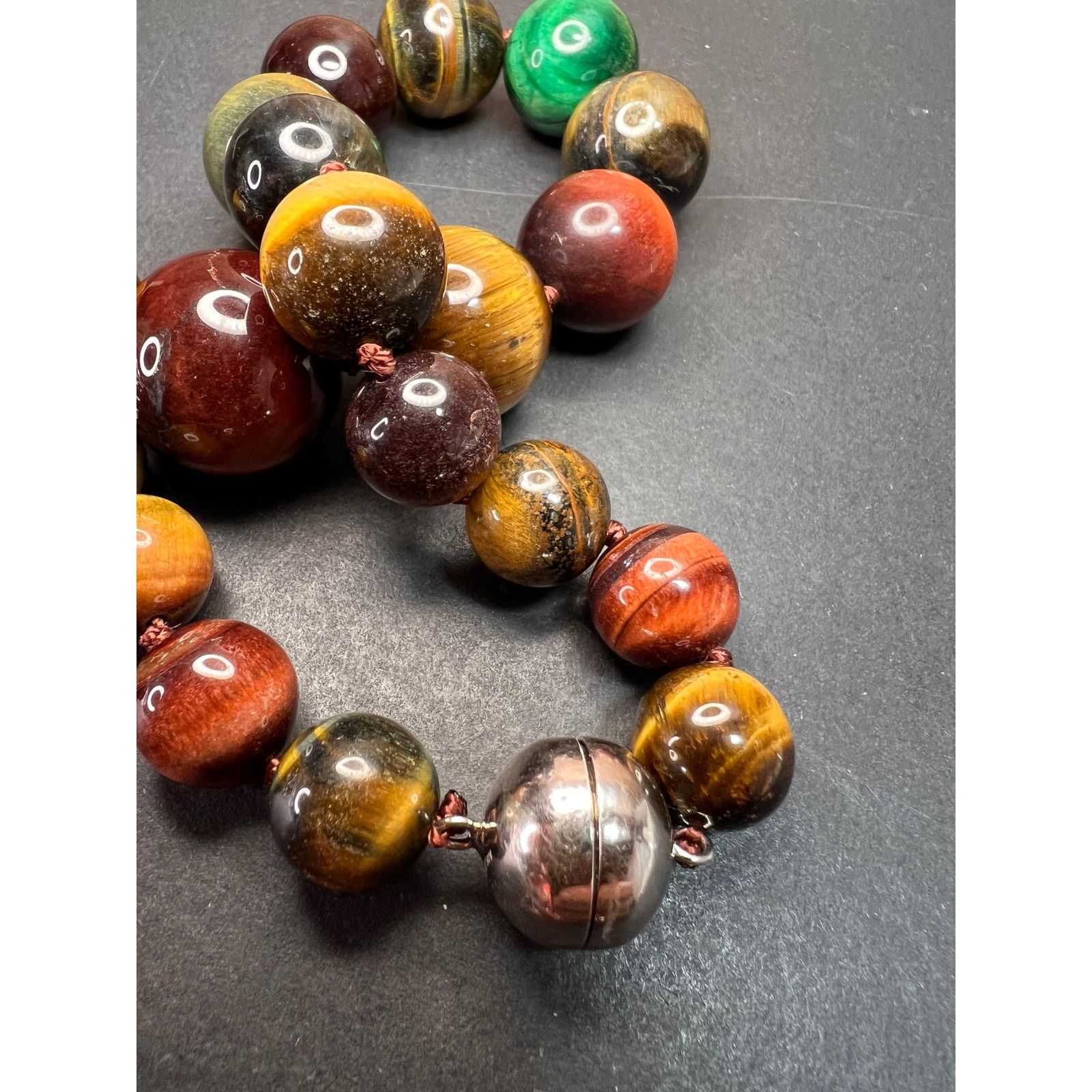 Other Multi color tiger eye graduated necklace with 925 clasp Size ONE SIZE - 6 Thumbnail