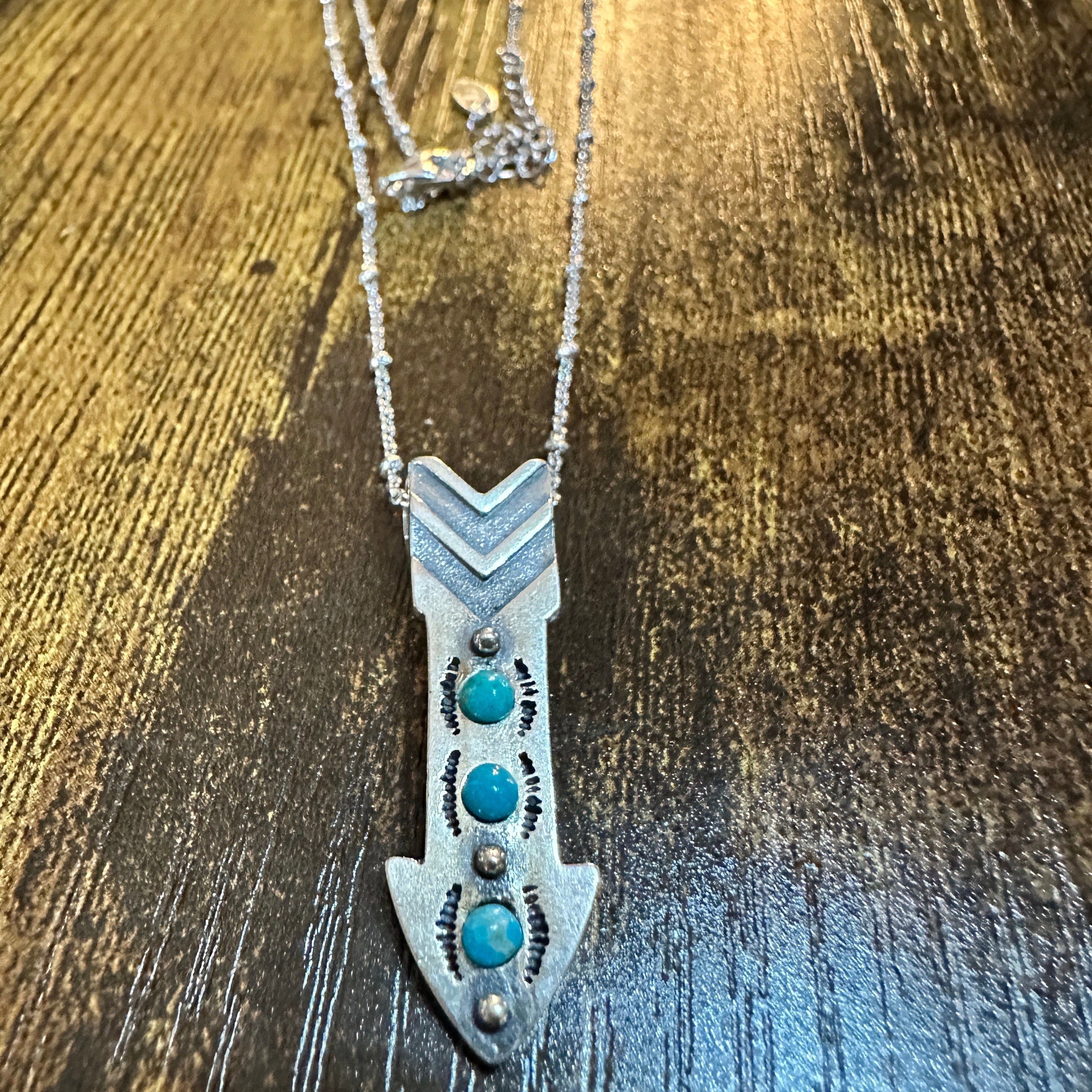 Other Native American Arrowhead Turquoise Pendant Necklace in Ster Size ONE SIZE - 4 Thumbnail