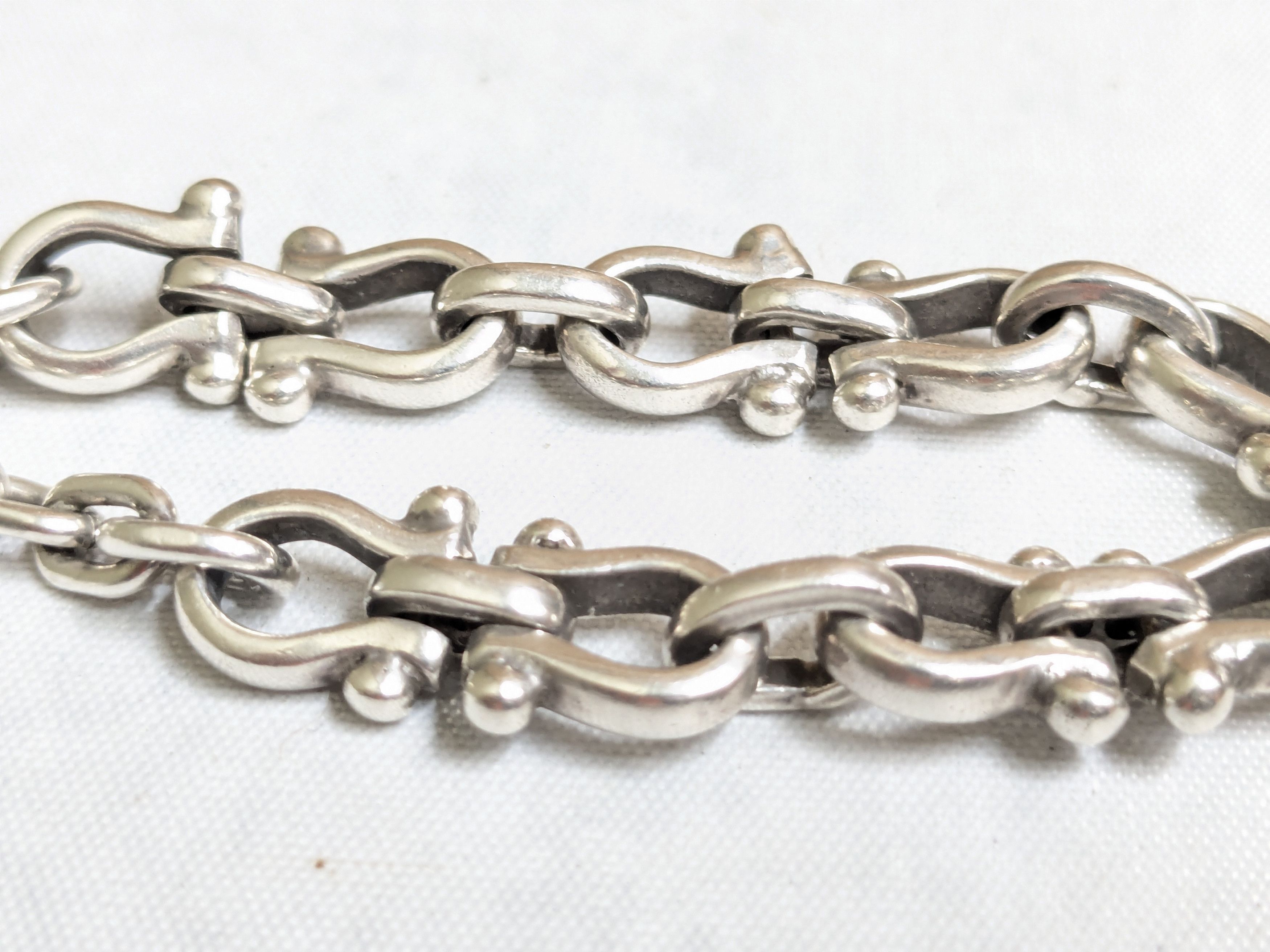 Jewelry Vintage Sterling Silver Equestrian Bracelet 6.75" Stirrup Size 26 - 10 Thumbnail