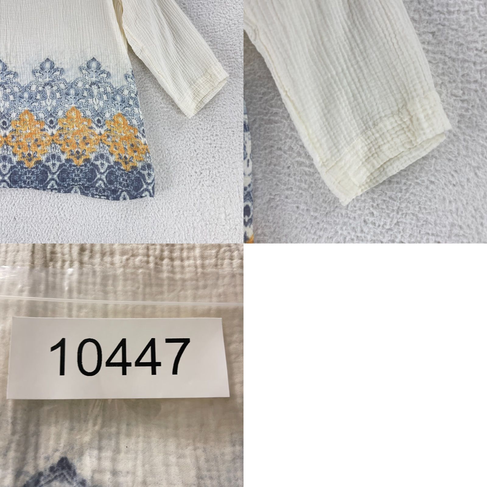 J. Jill J. Jill Tunic Shirt Womens XL Ivory Geo Print Long Sleeve Pullover Texture Size XL / US 12-14 / IT 48-50 - 9 Thumbnail