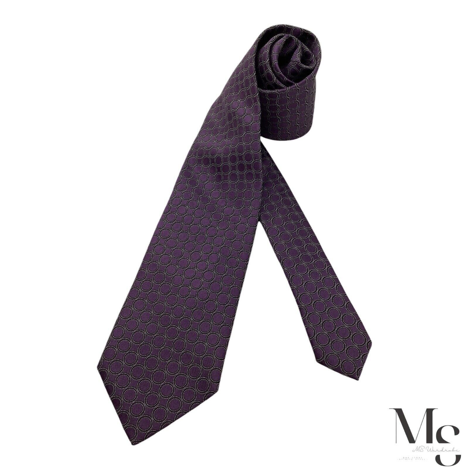 Ermenegildo Zegna Ermenegildo Zegna Purple Geometric Silk Tie Made In Italy W: Size ONE SIZE - 1 Thumbnail