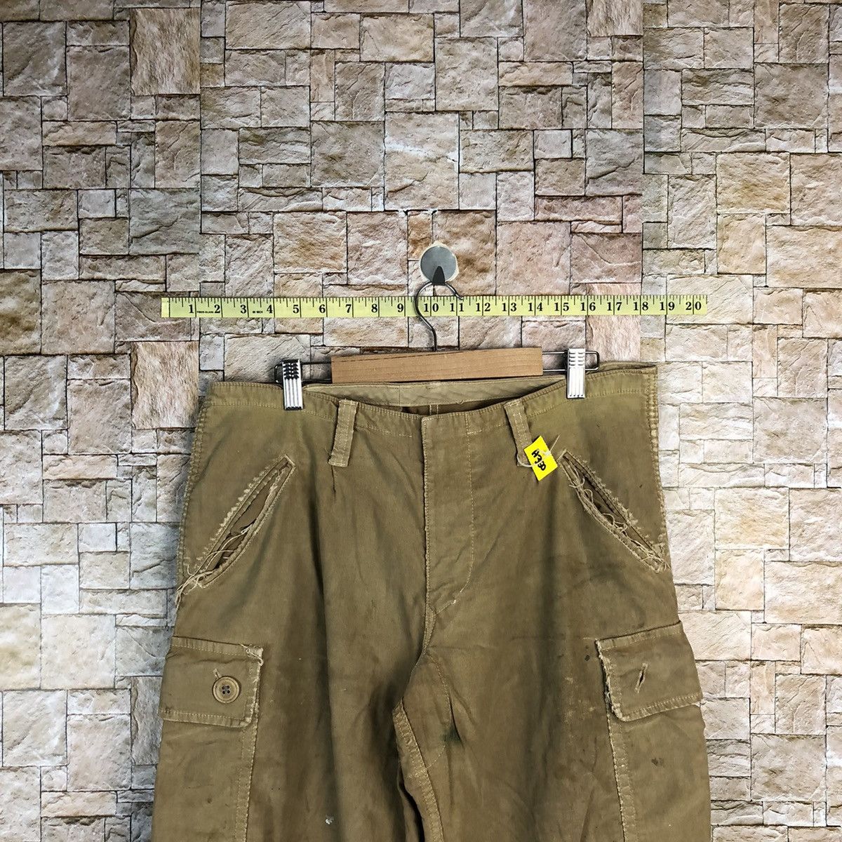 HOLLYWOOD RANCH MARKET D HRM Hollywood Ranch Market Brown ripped cargo Pants #A350 Size US 32 / EU 48 - 4 Thumbnail